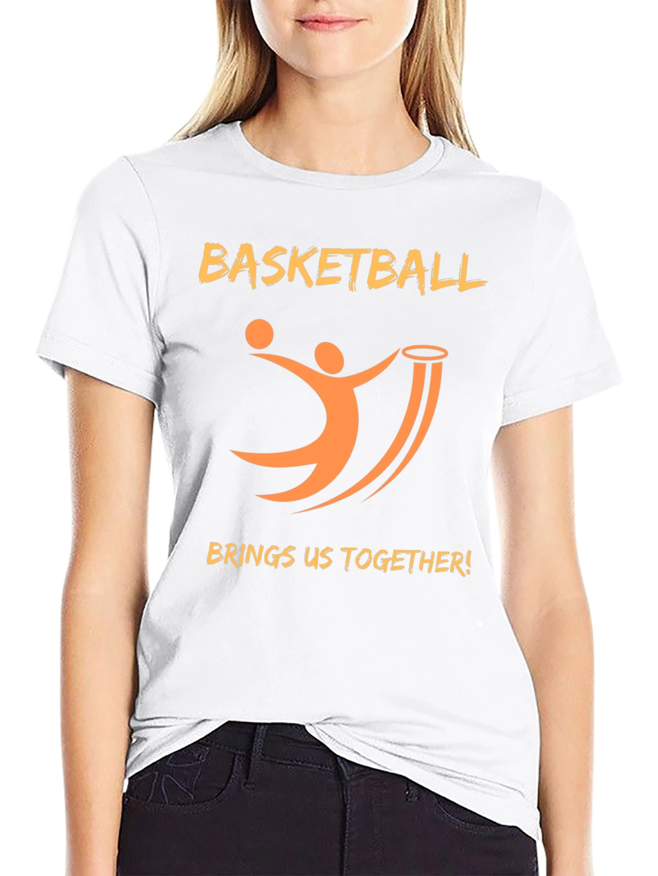Basketball Graphic Print Crew Neck T-Shirt