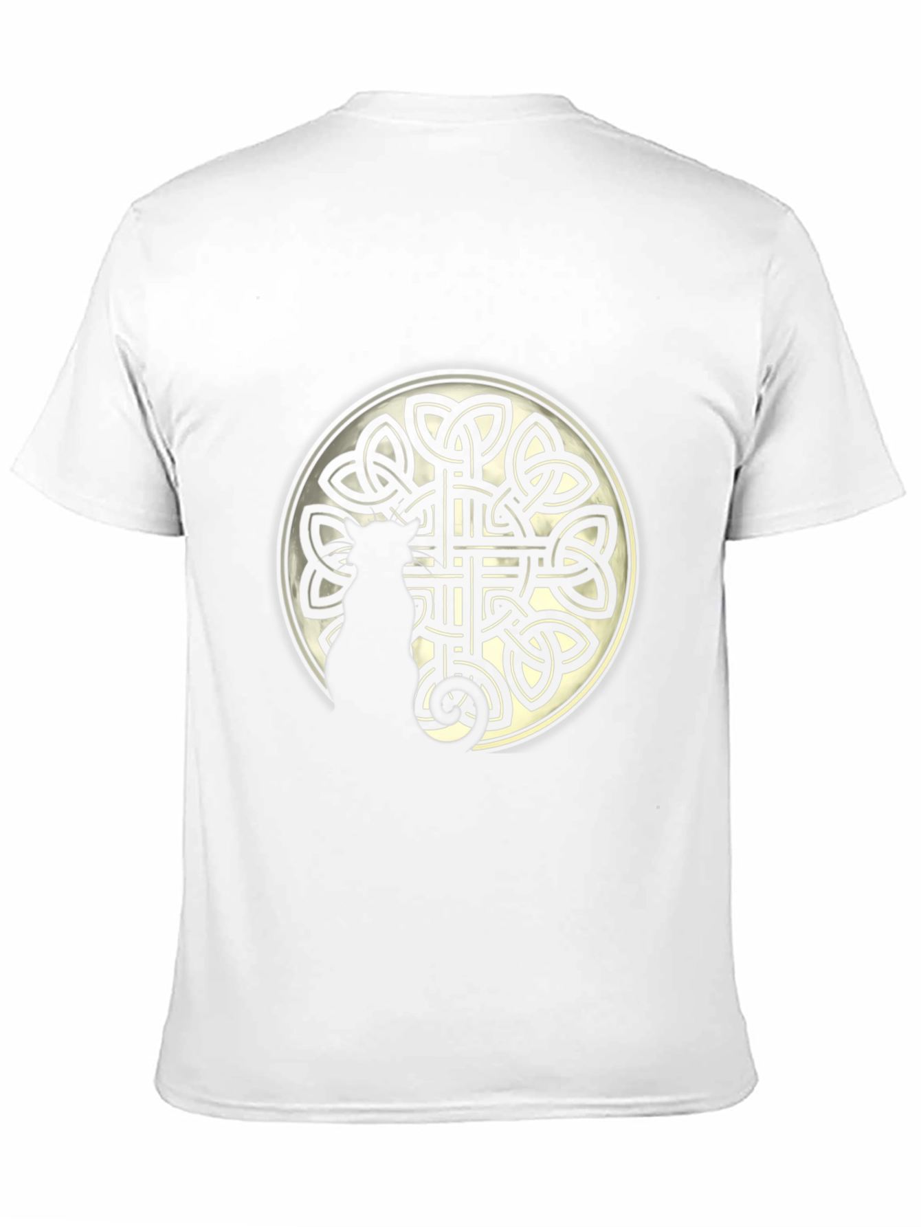 Celtic Knot Circle Graphic Print Black T-Shirt