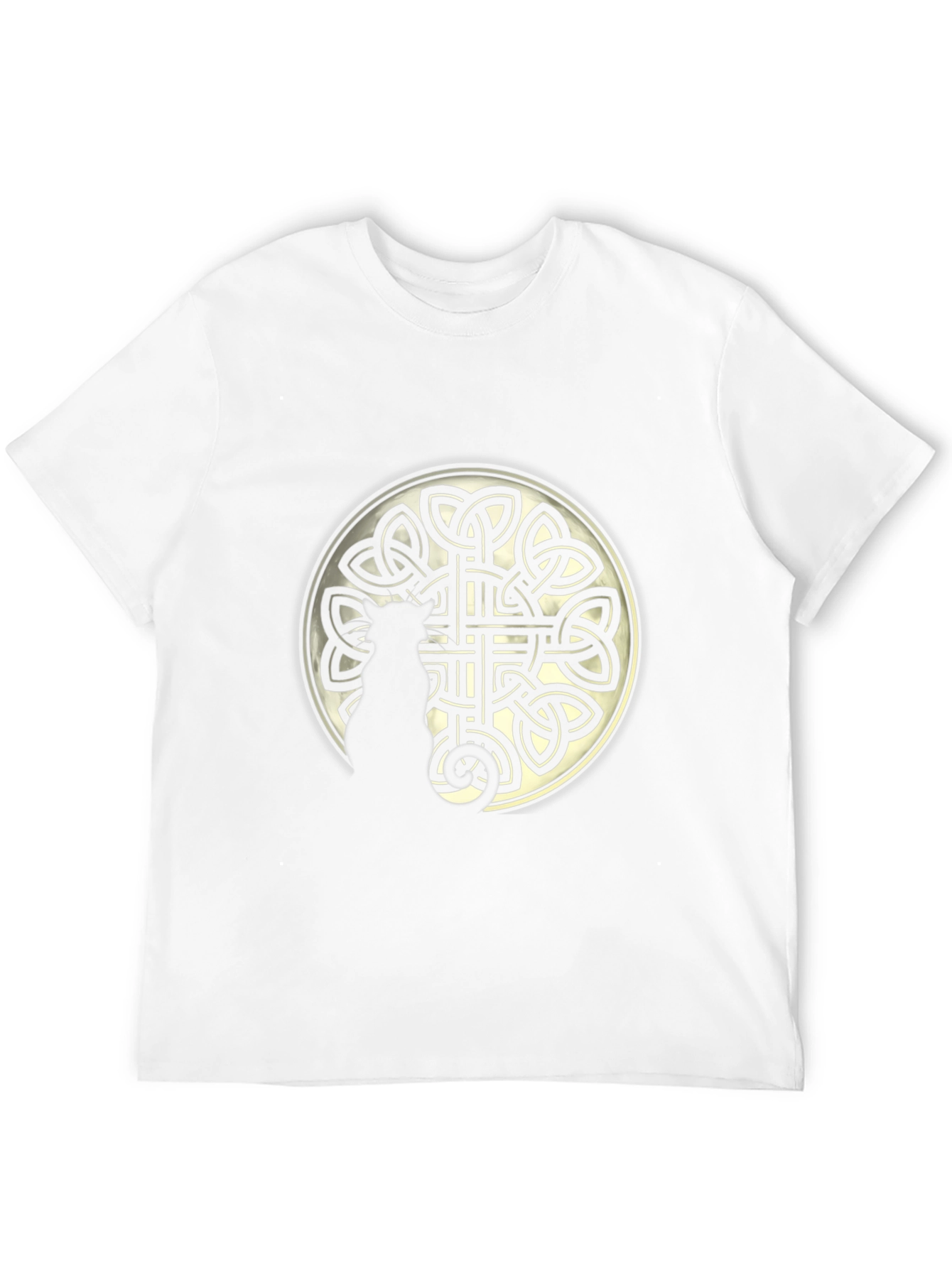 Celtic Knot Circle Graphic Print Black T-Shirt