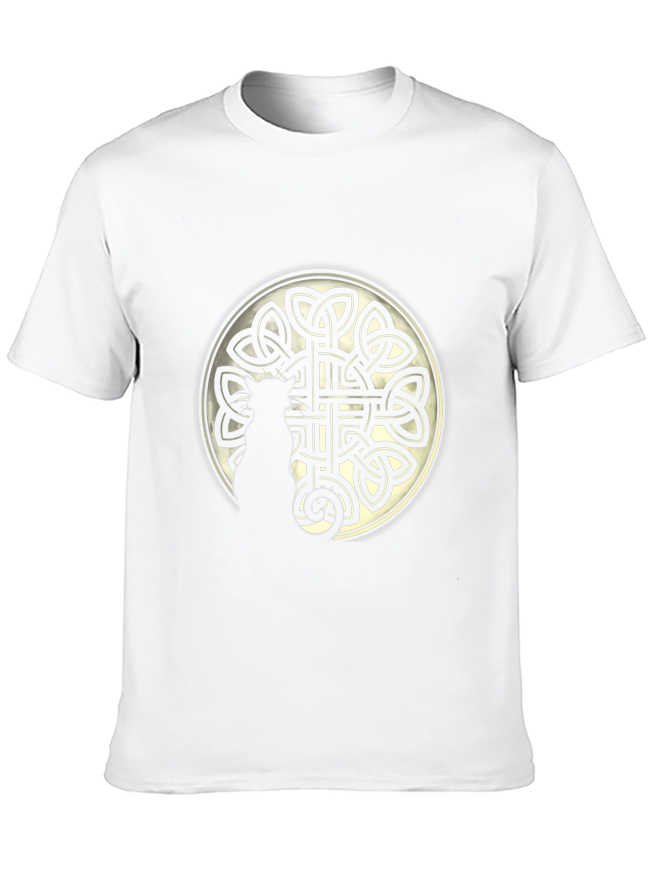 Celtic Knot Circle Graphic Print Black T-Shirt