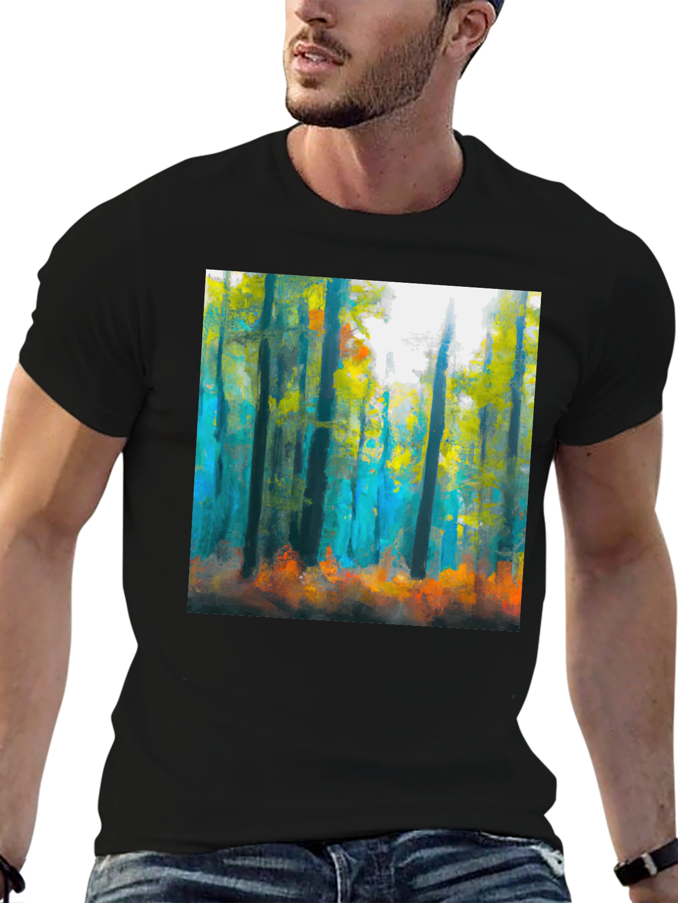 Abstract Forest T-Shirt: Nature Inspired Art