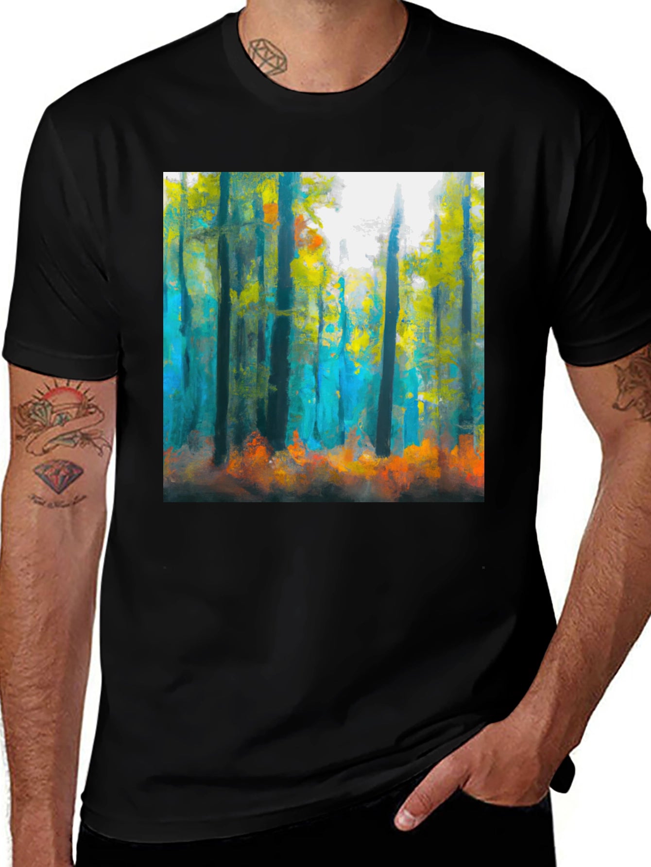 Abstract Forest T-Shirt: Nature Inspired Art