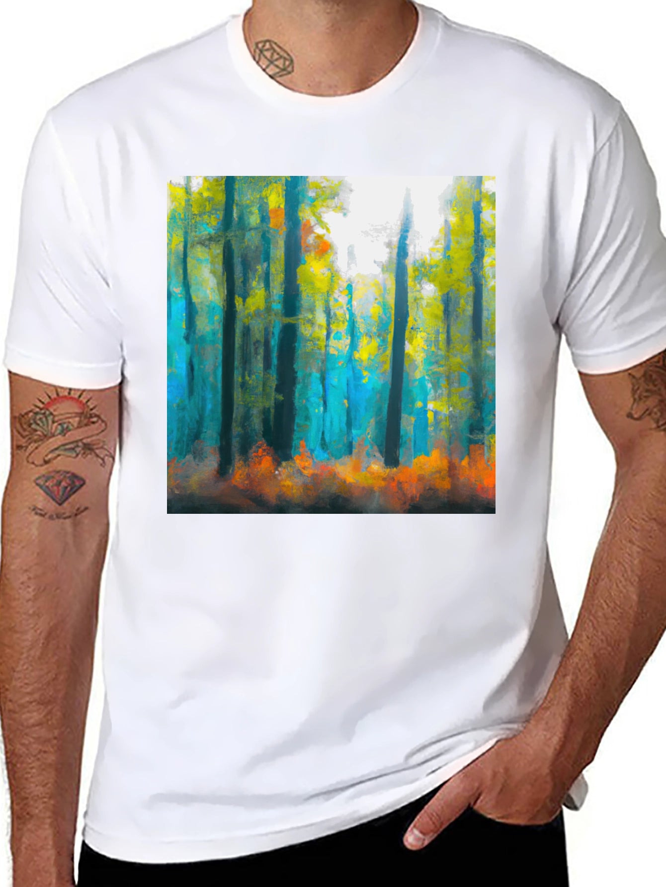 Abstract Forest T-Shirt: Nature Inspired Art