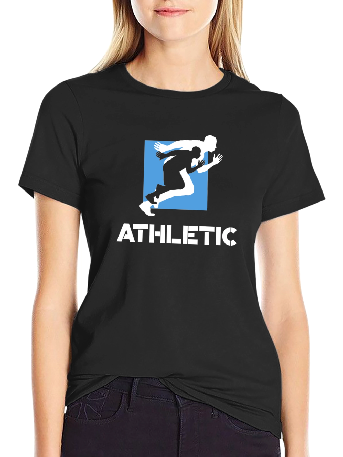 Athletic Graphic Tee - Black Running Shirt