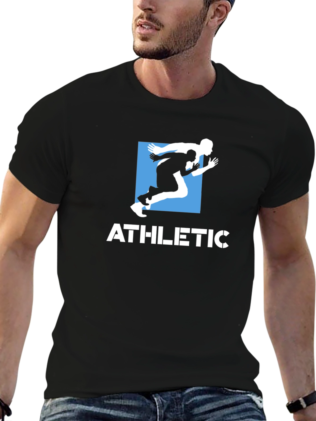 Athletic Graphic Tee - Black Running Shirt