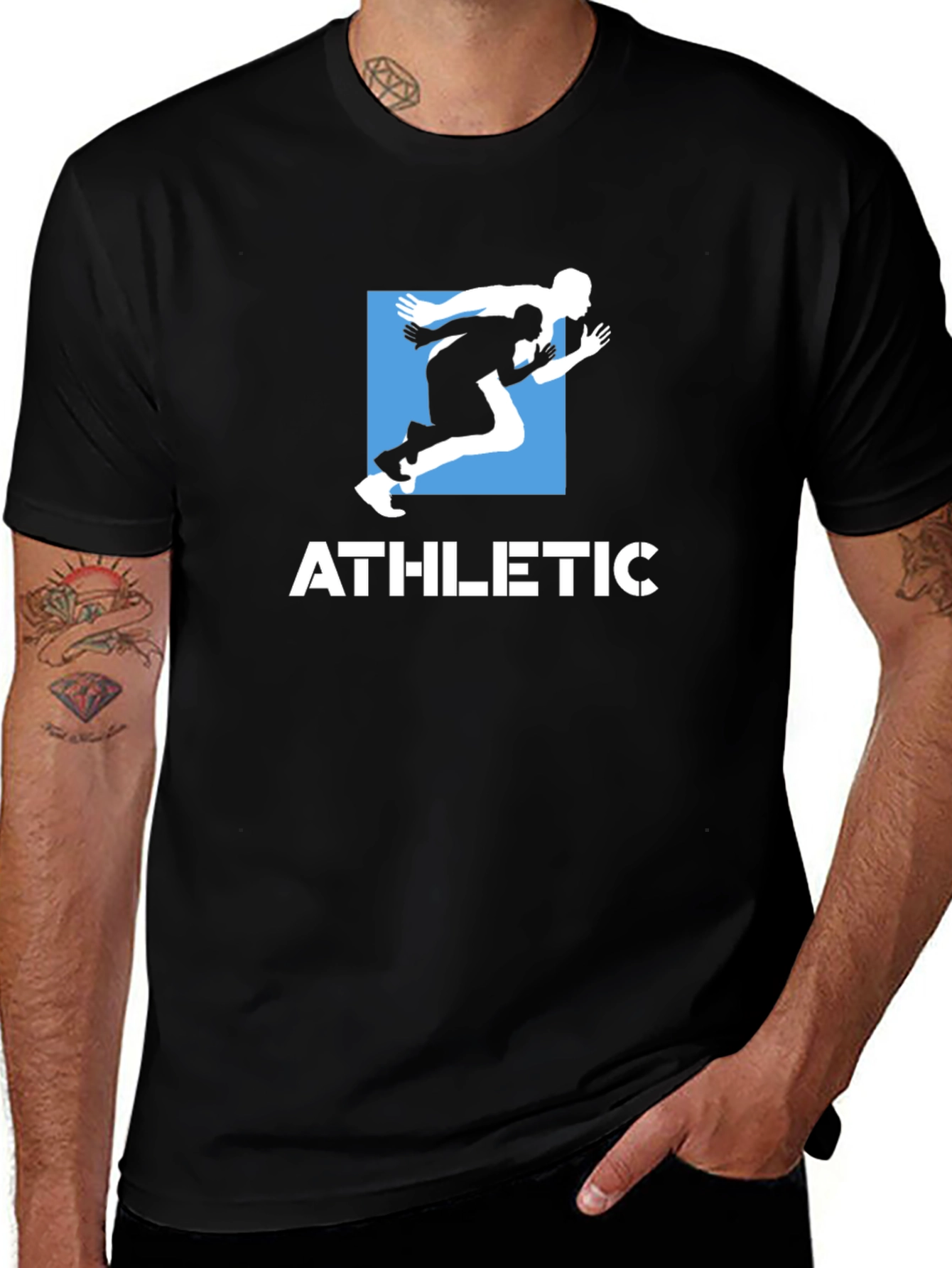 Athletic Graphic Tee - Black Running Shirt