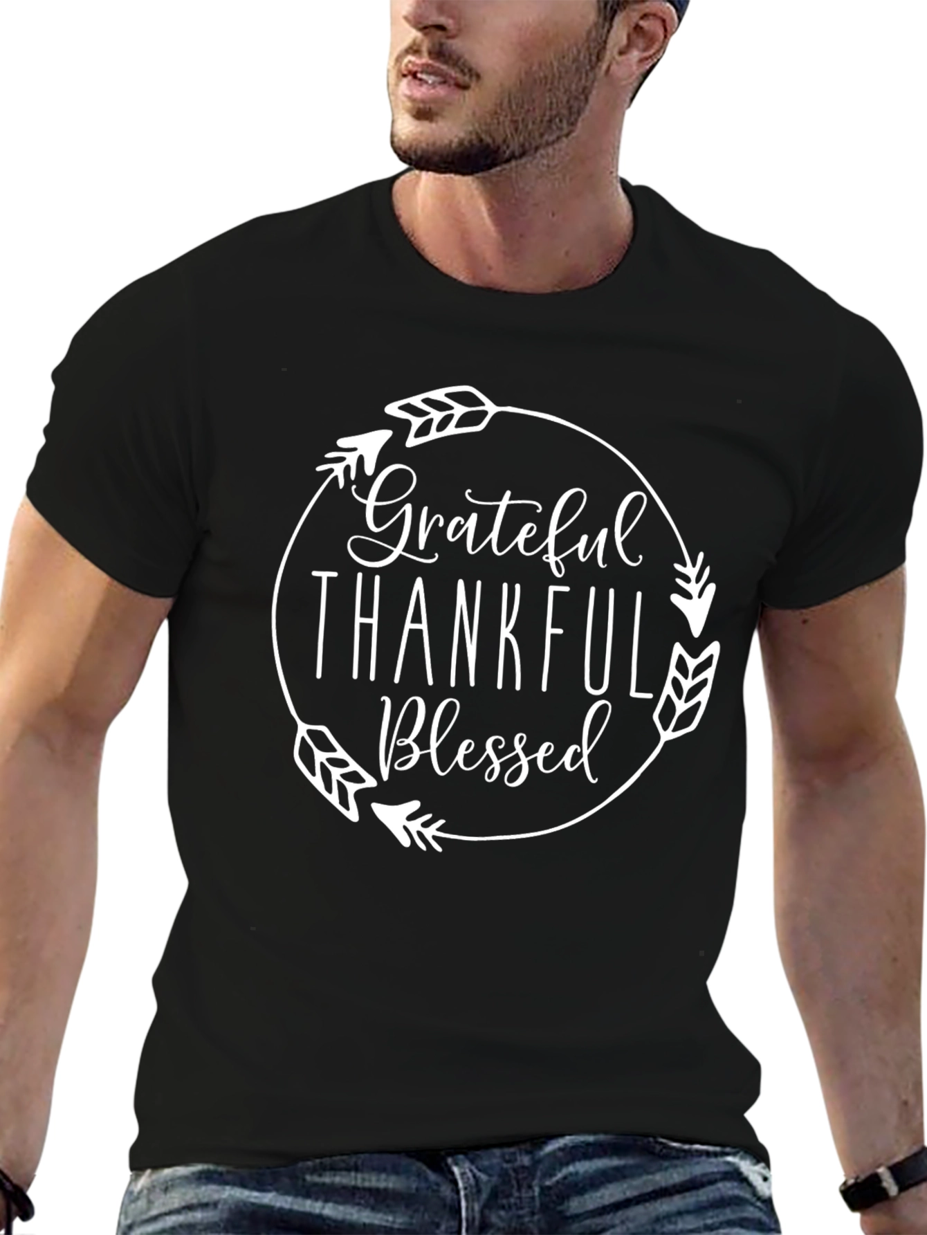 Grateful Thankful Blessed T-Shirt - Unisex Crew Neck