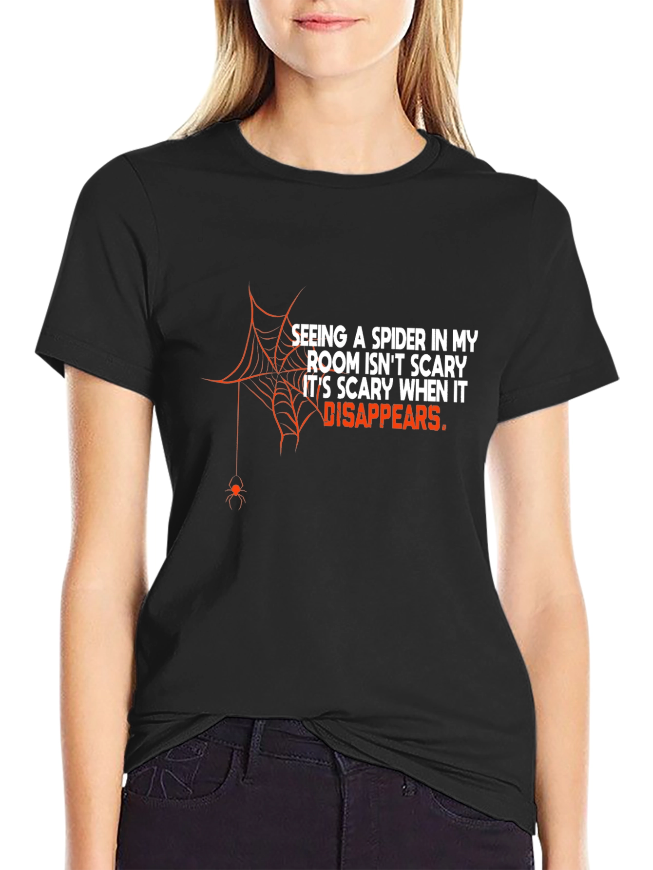 Funny Spider Disappears Graphic T-Shirt