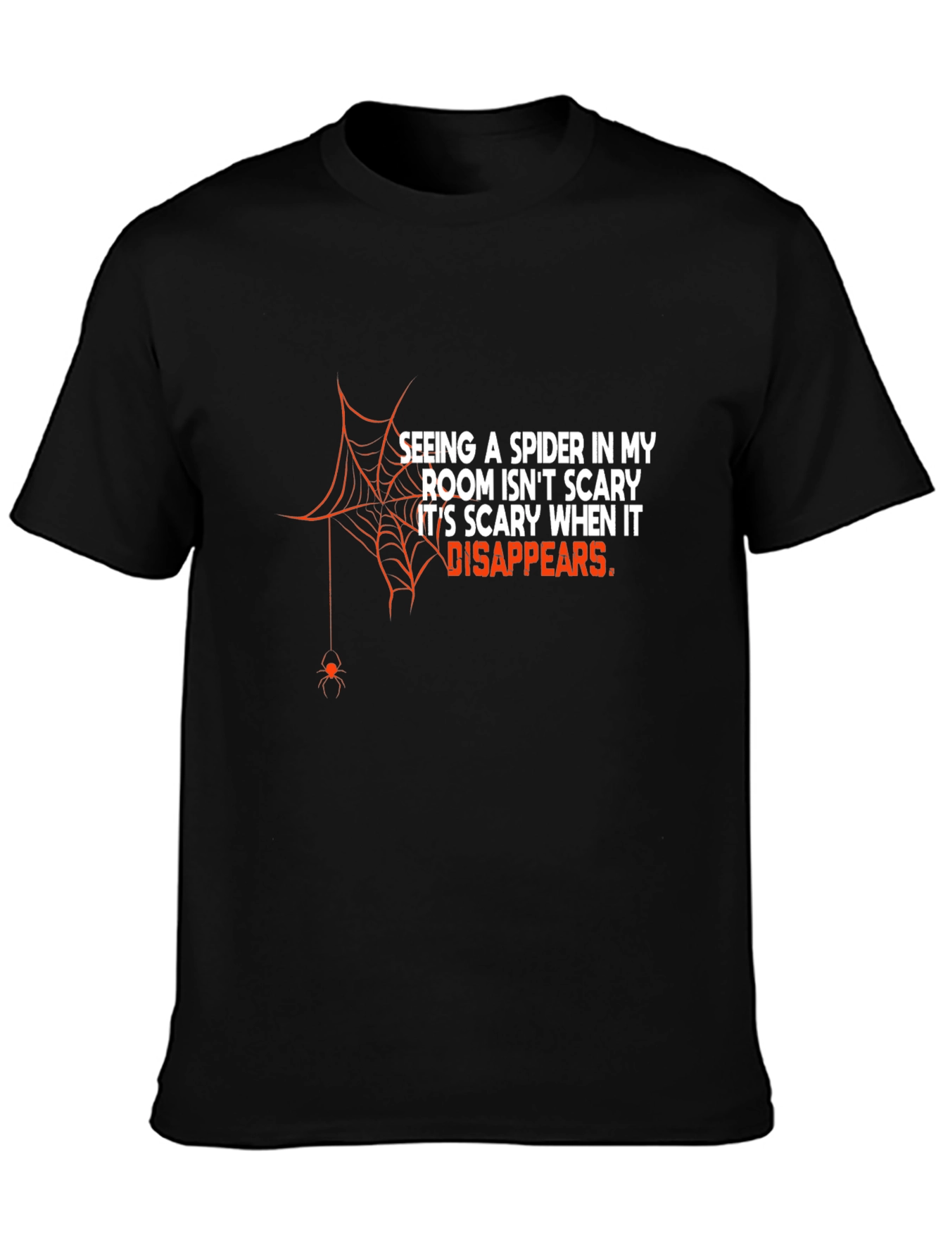 Funny Spider Disappears Graphic T-Shirt