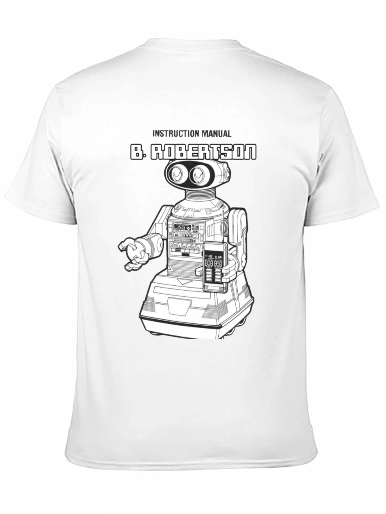 B. Robertson Robot Instruction Manual Black T-Shirt