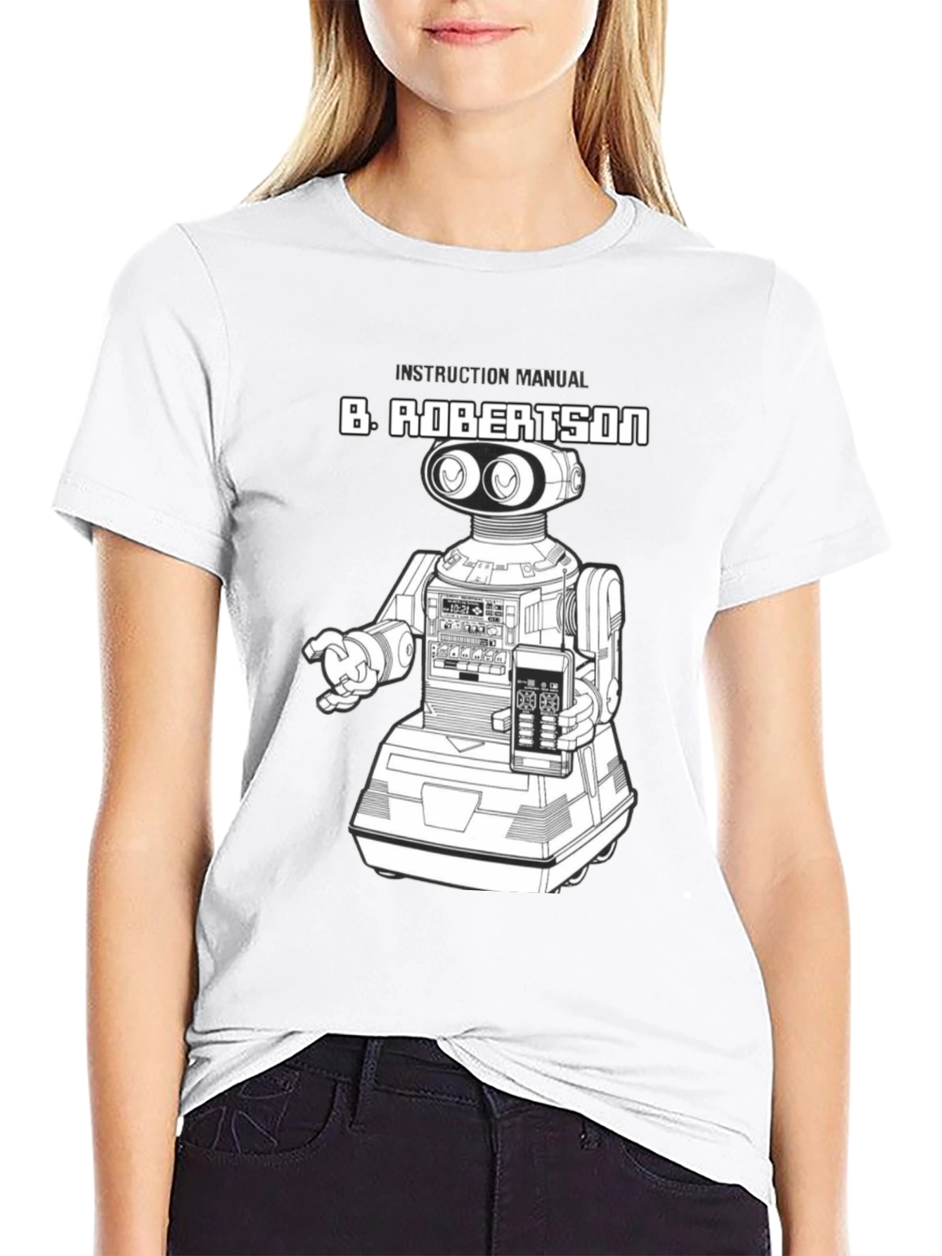 B. Robertson Robot Instruction Manual Black T-Shirt