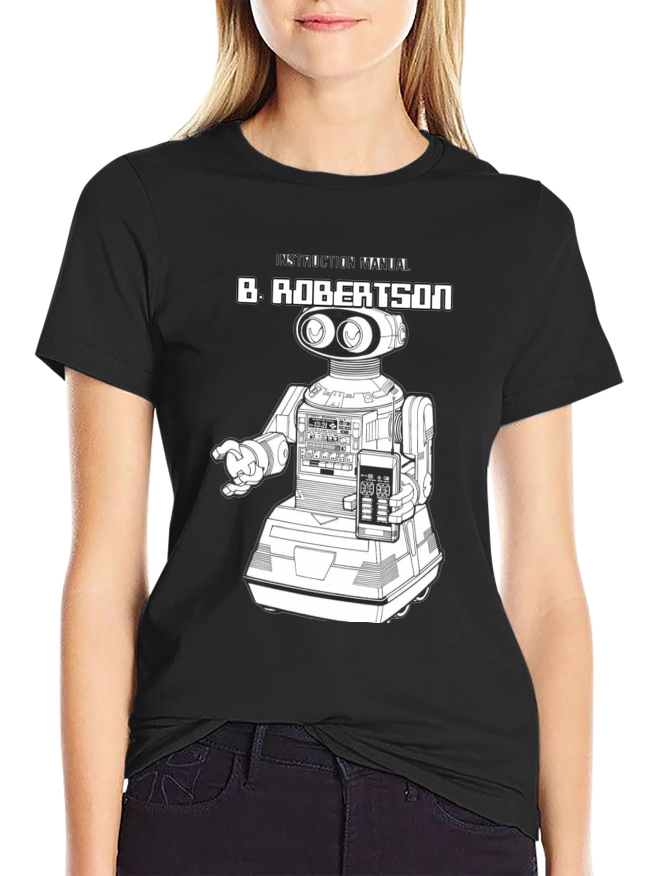 B. Robertson Robot Instruction Manual Black T-Shirt