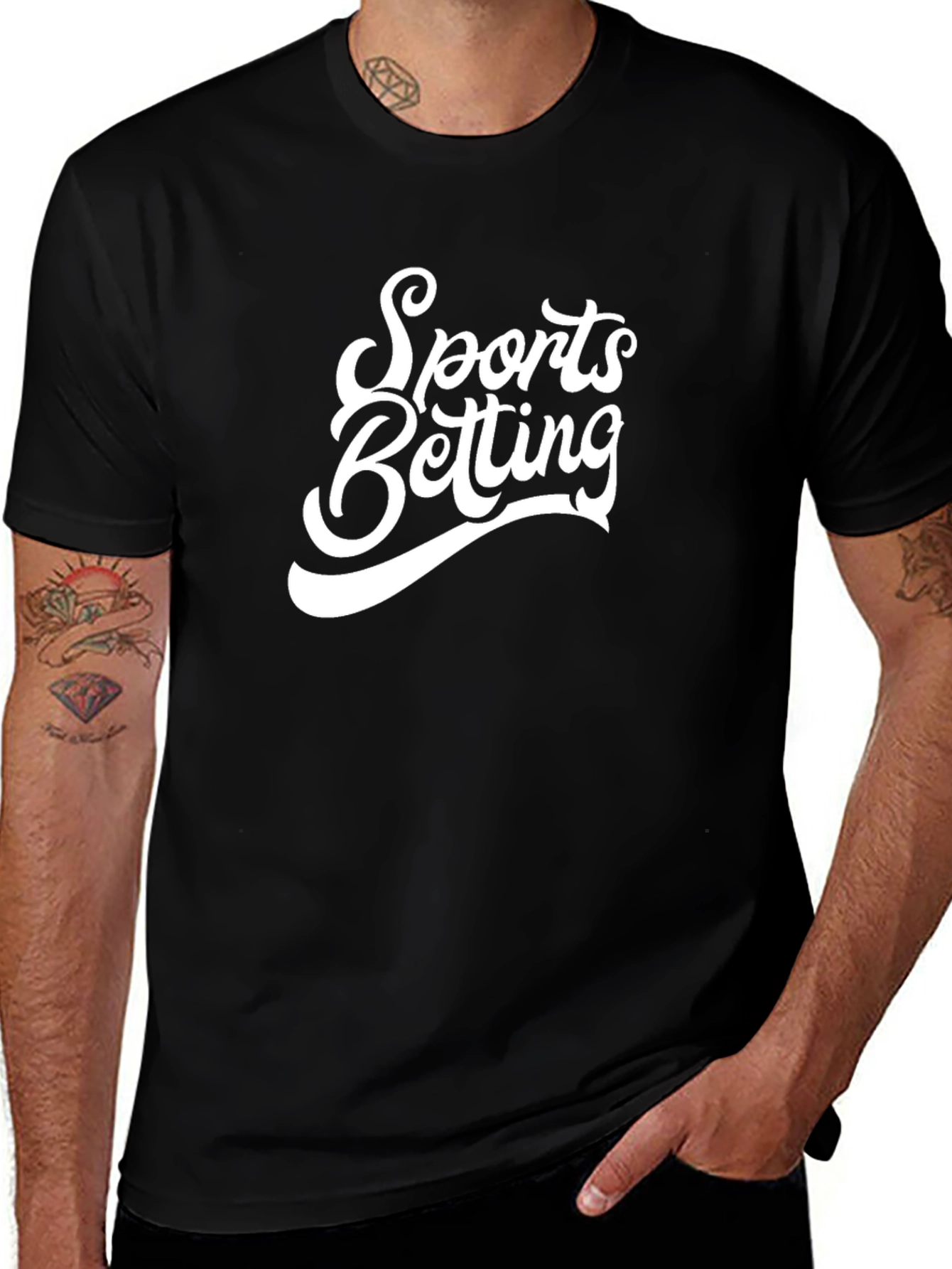 Sports Betting Graphic Tee - Black Cotton T-Shirt