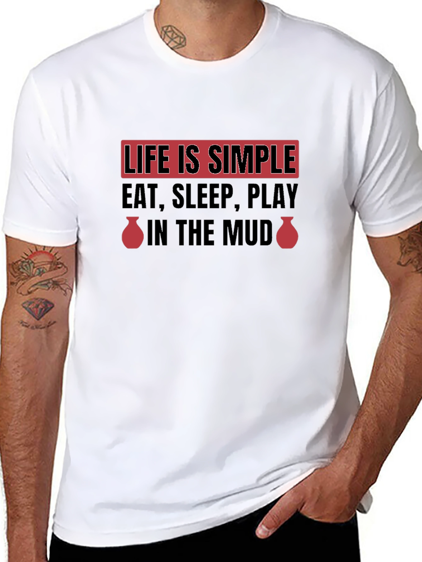 Life is Simple Black Graphic T-Shirt