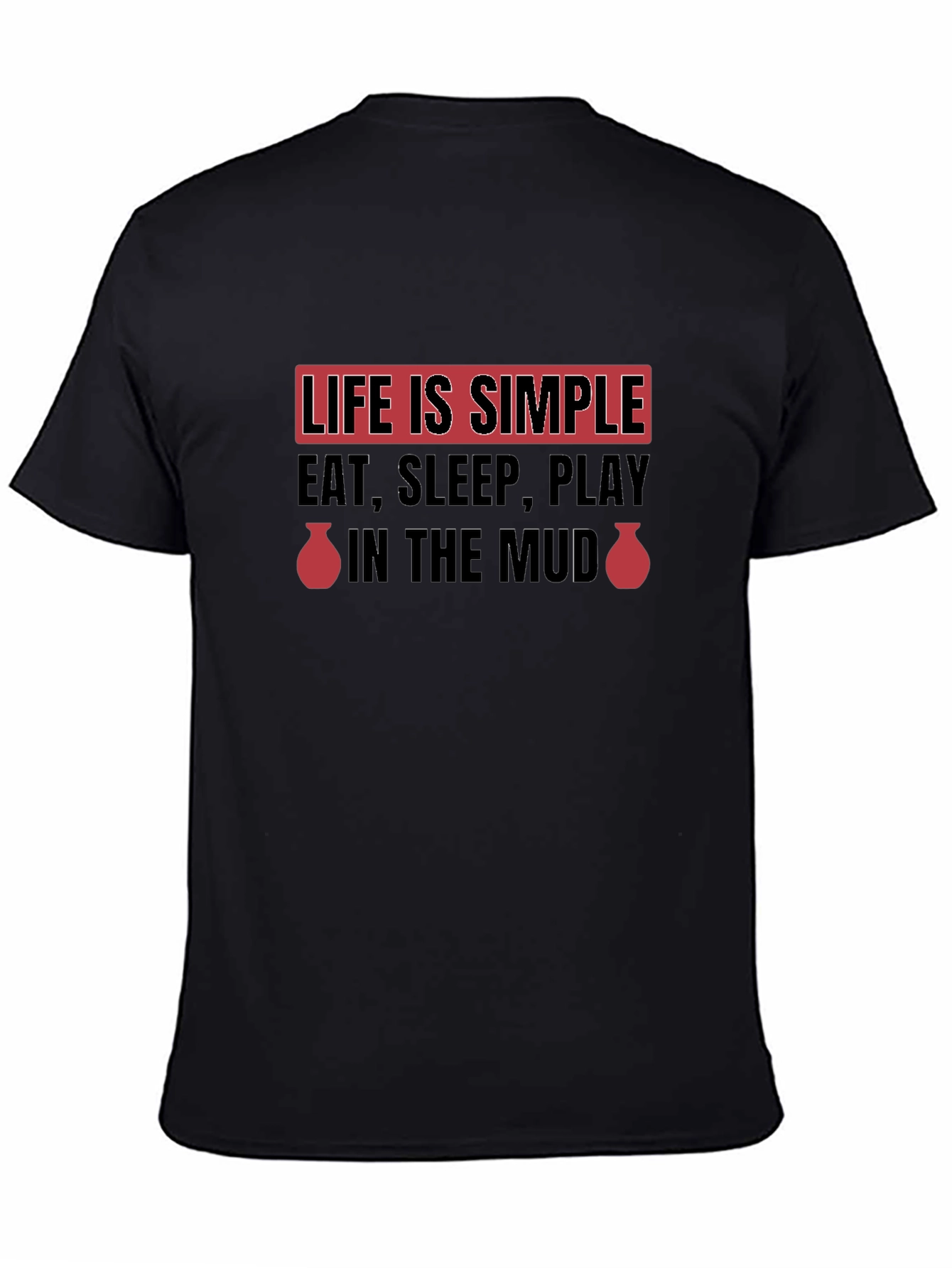 Life is Simple Black Graphic T-Shirt