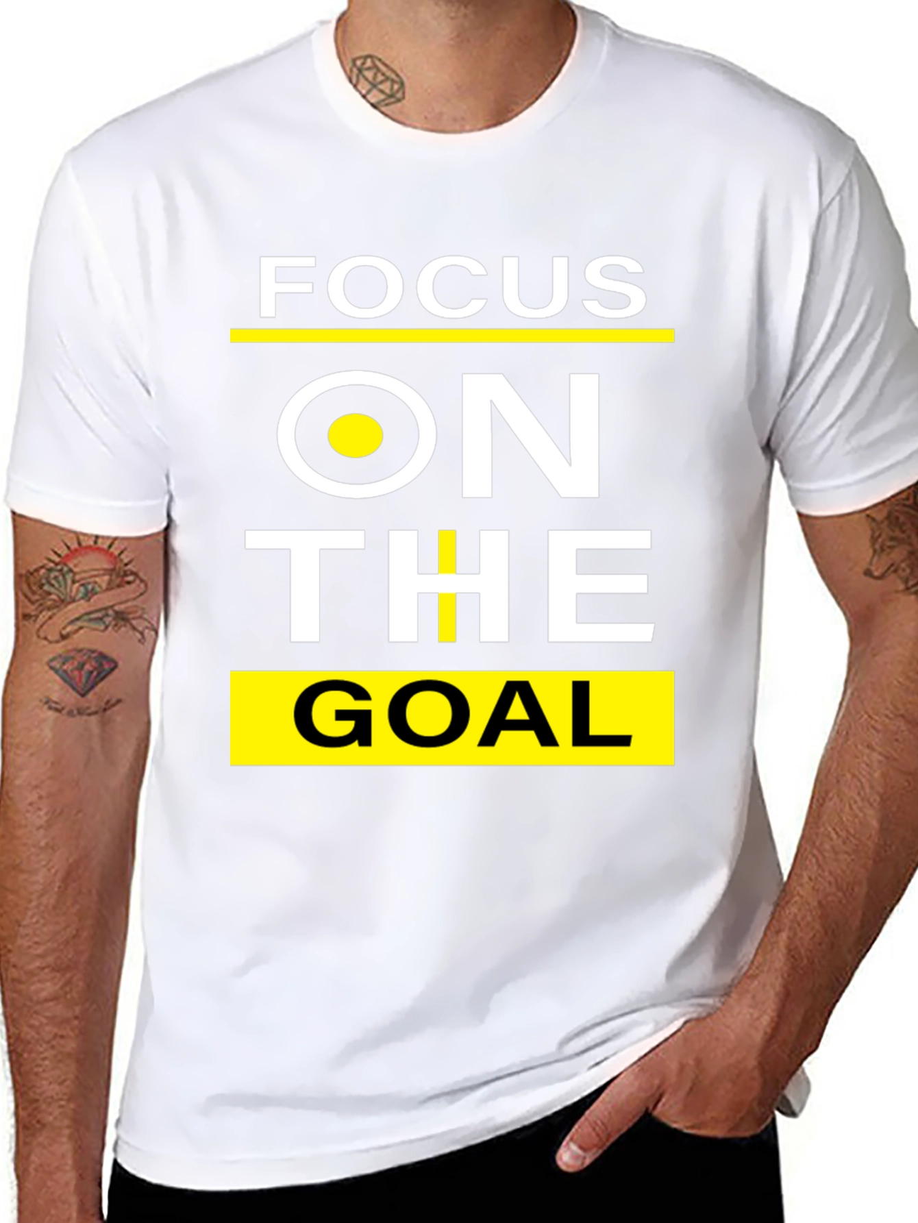 Focus On The Goal Black Graphic T-Shirt