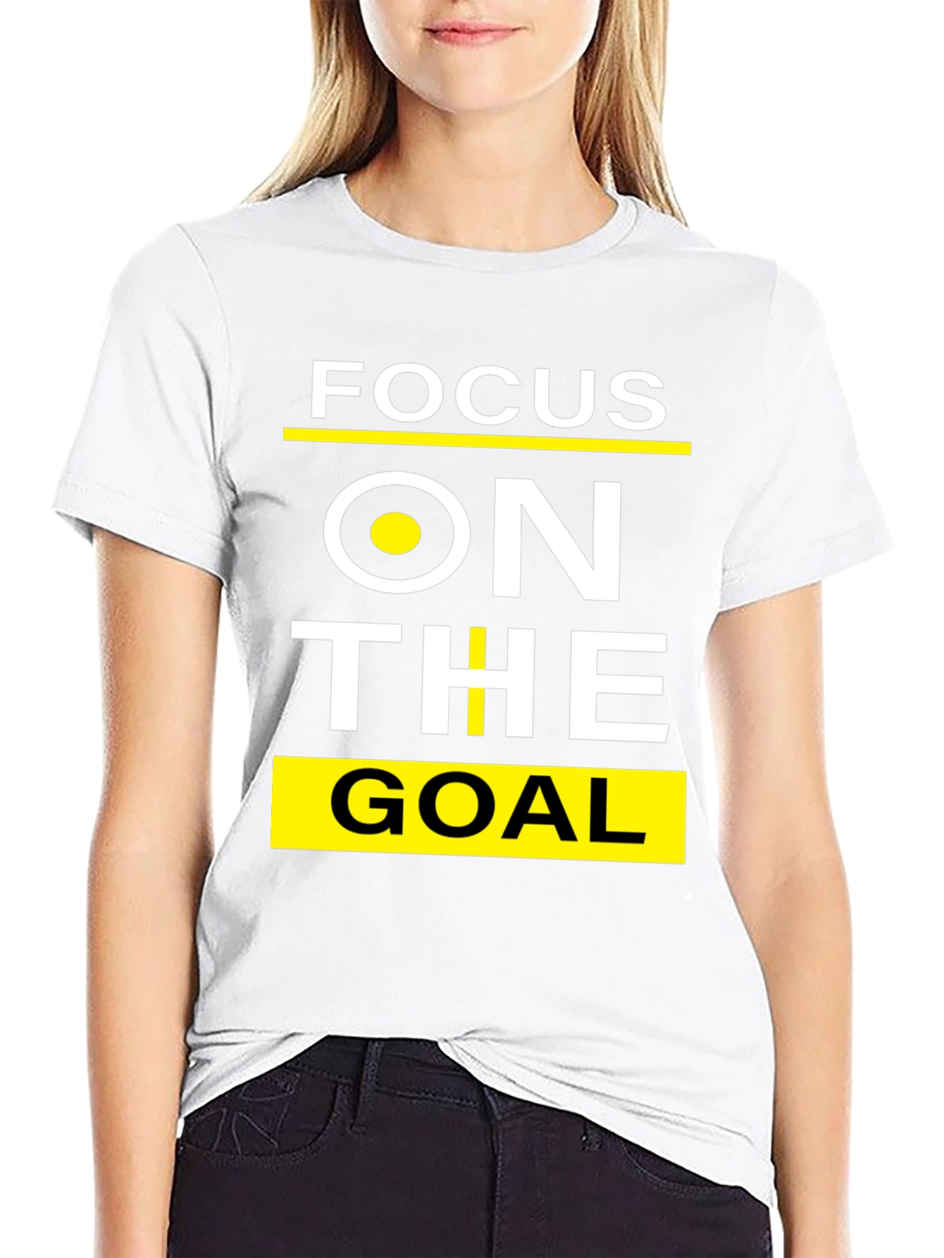 Focus On The Goal Black Graphic T-Shirt