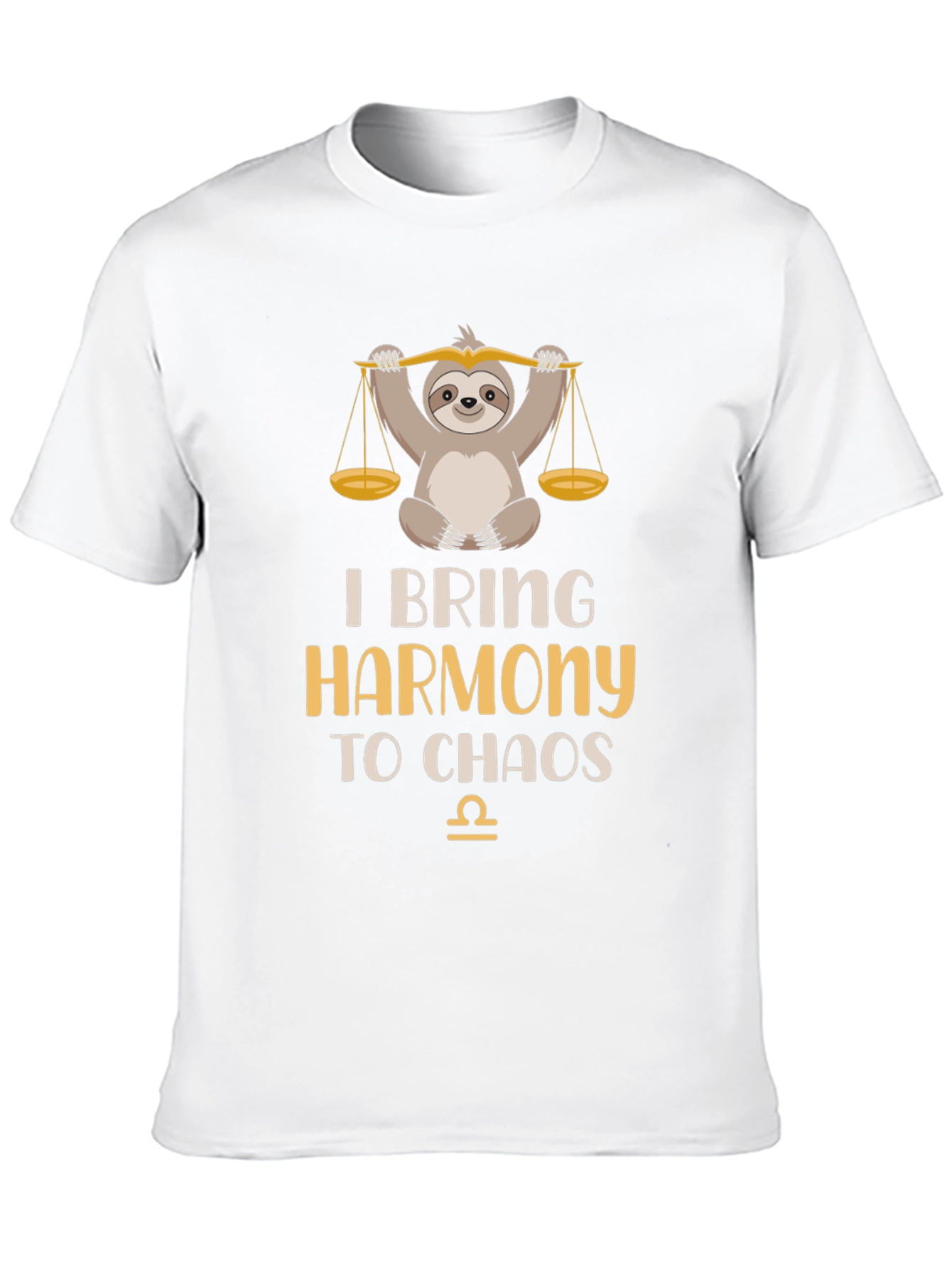 Libra Zodiac Sloth Graphic T-Shirt