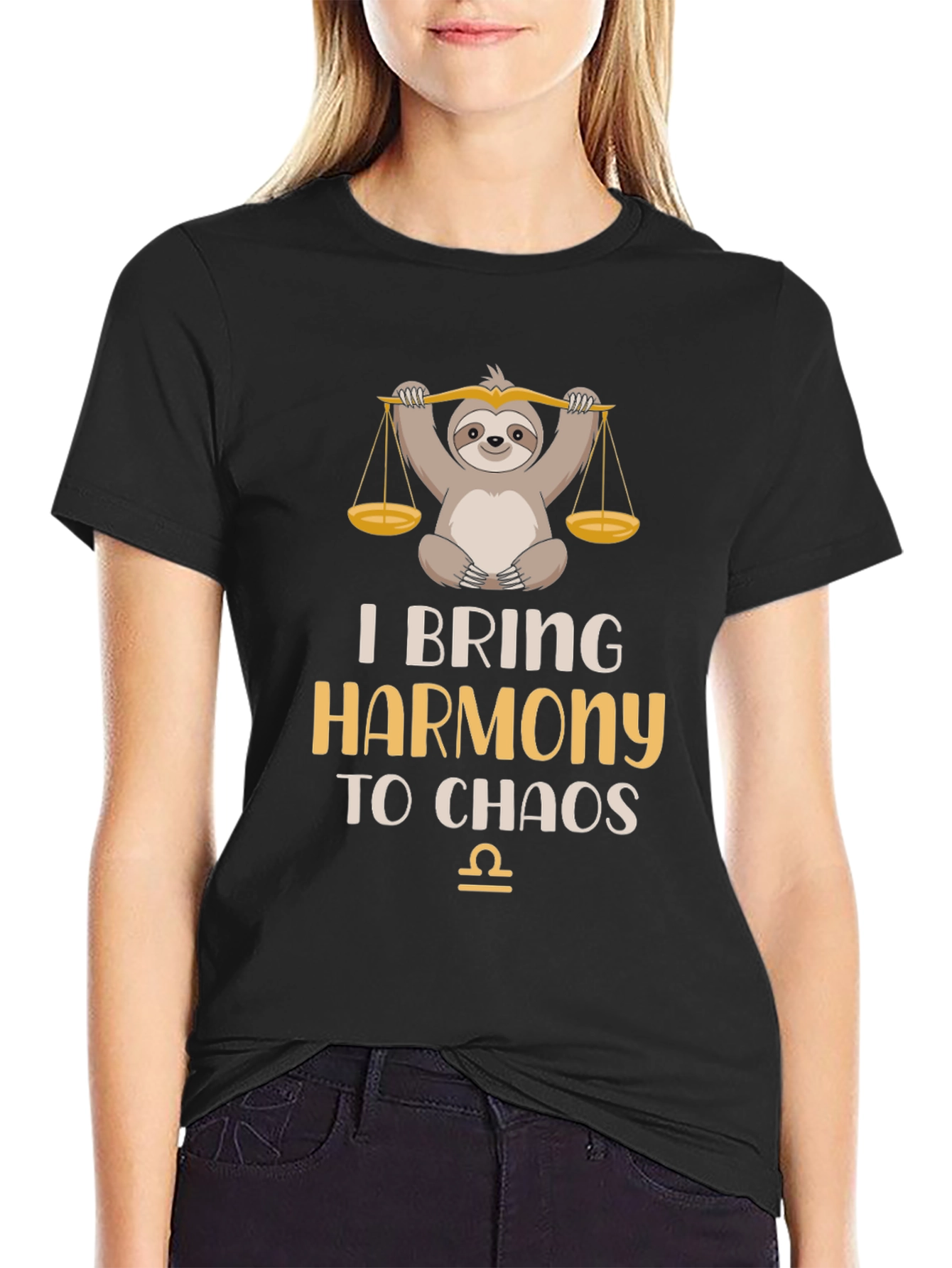 Libra Zodiac Sloth Graphic T-Shirt