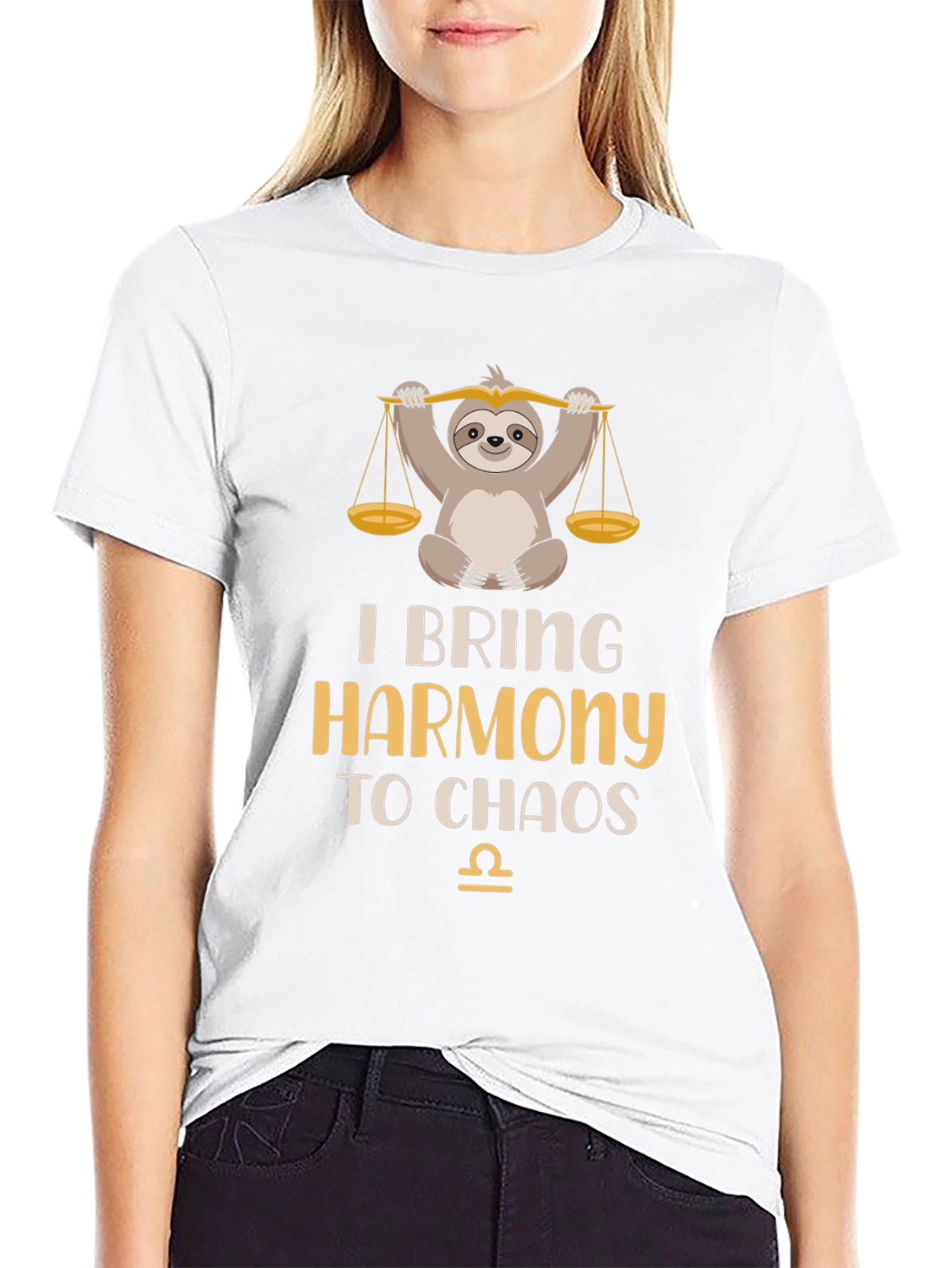 Libra Zodiac Sloth Graphic T-Shirt