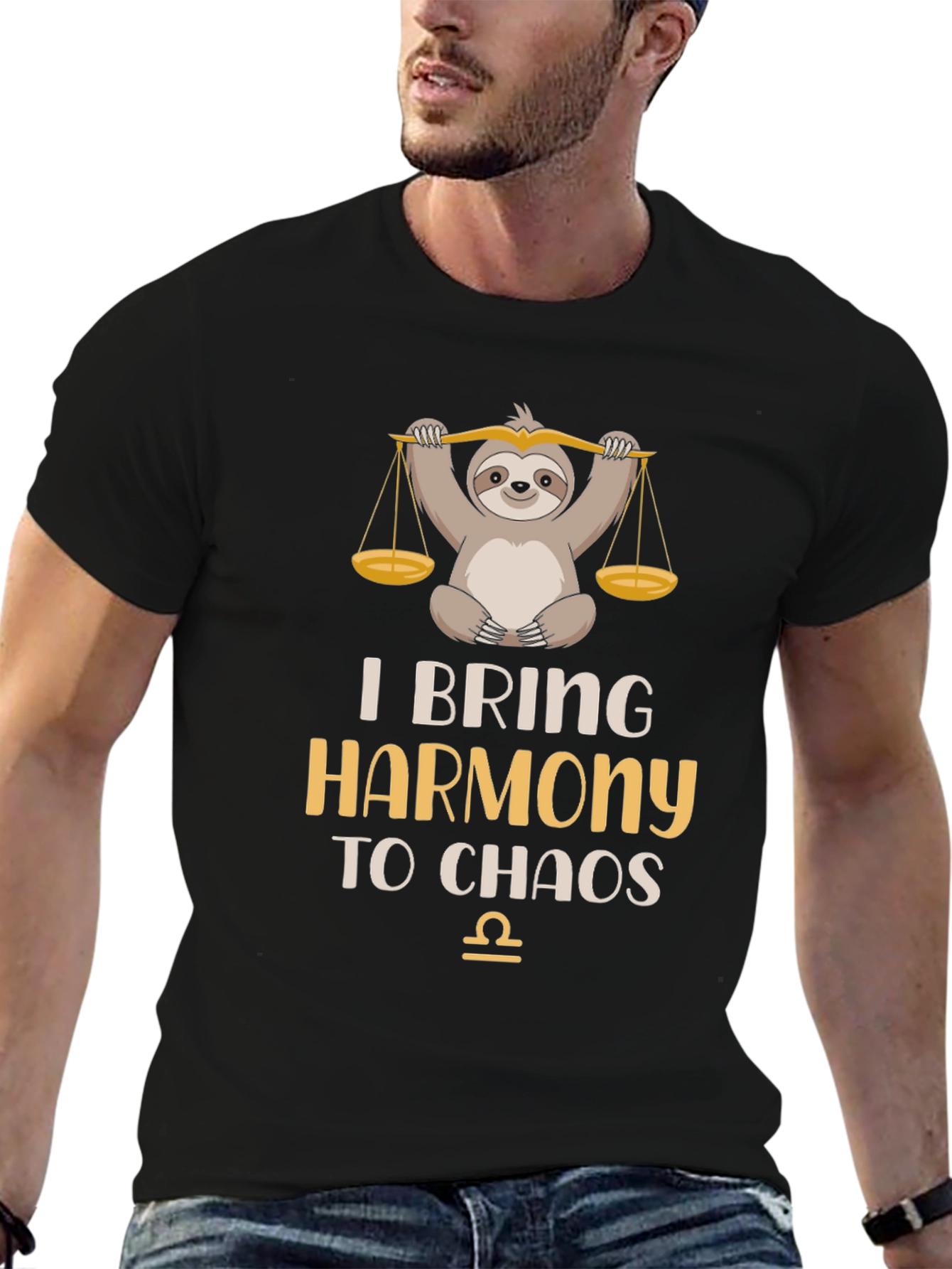 Libra Zodiac Sloth Graphic T-Shirt