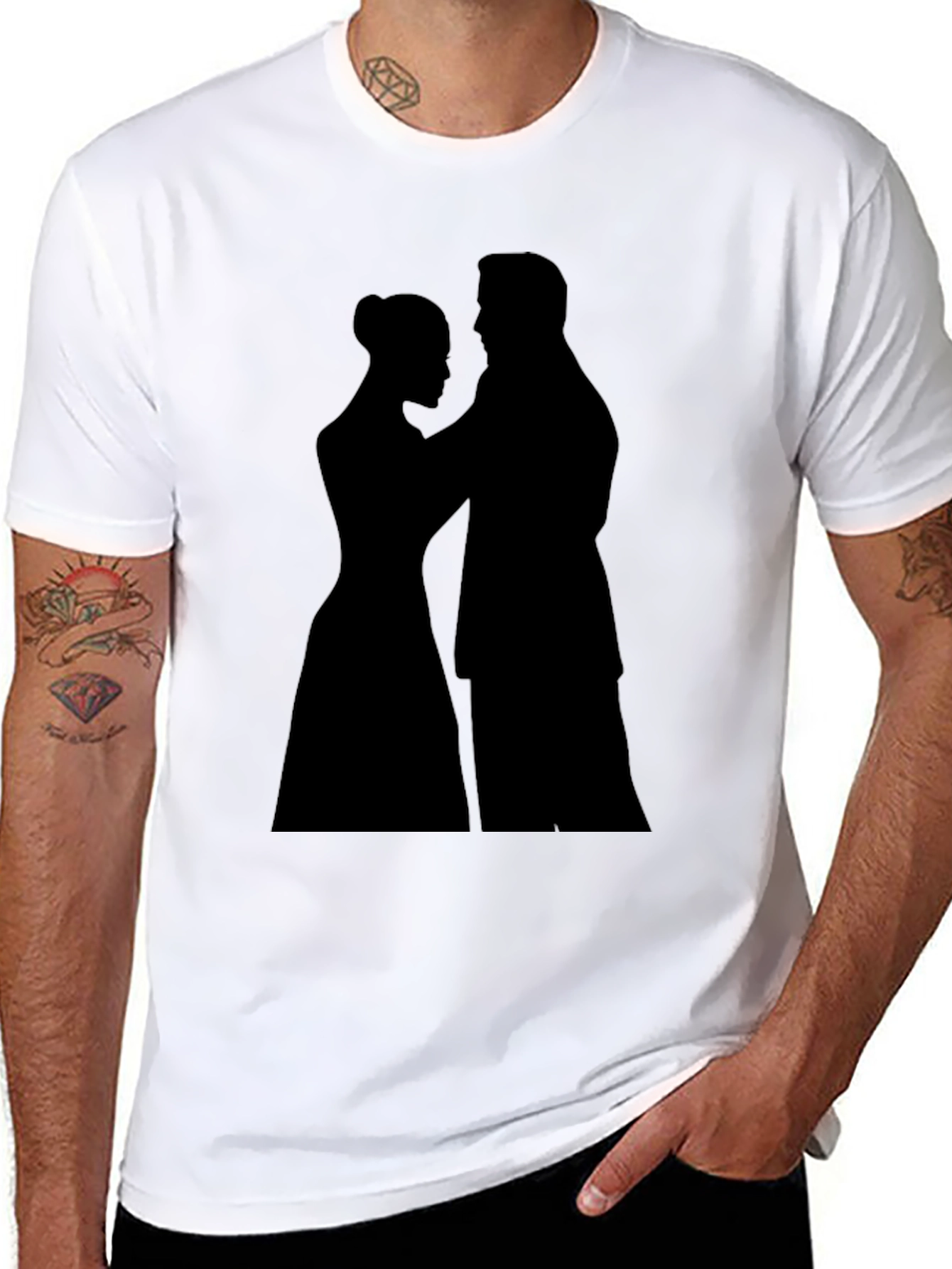 Silhouette Couple Black Tee