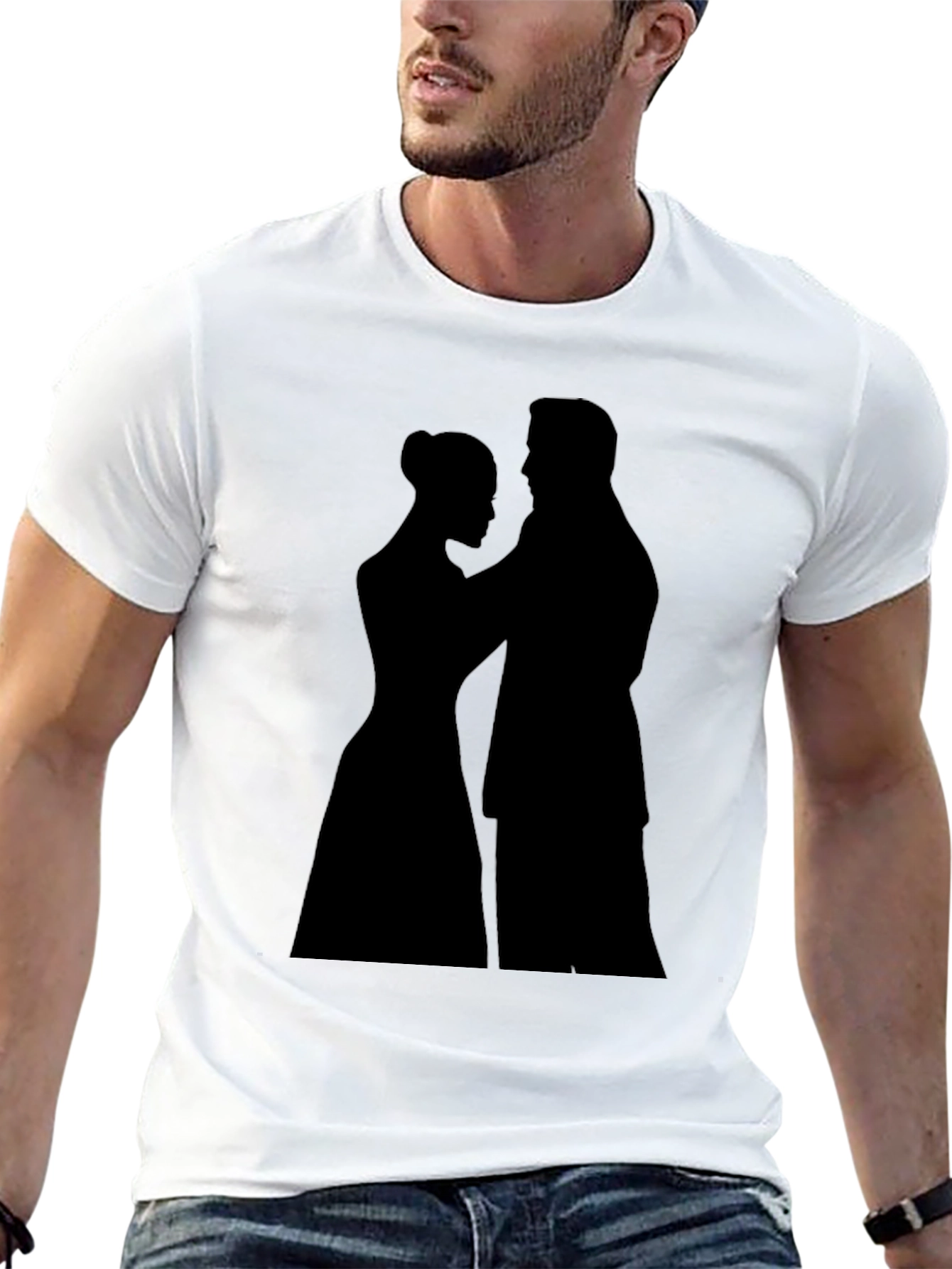 Silhouette Couple Black Tee