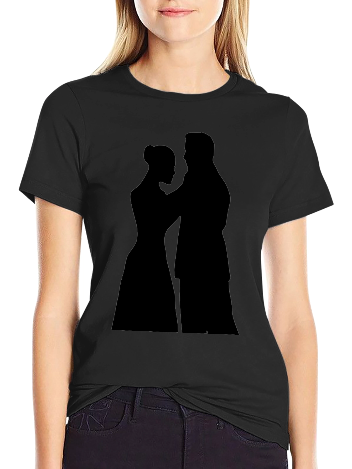 Silhouette Couple Black Tee