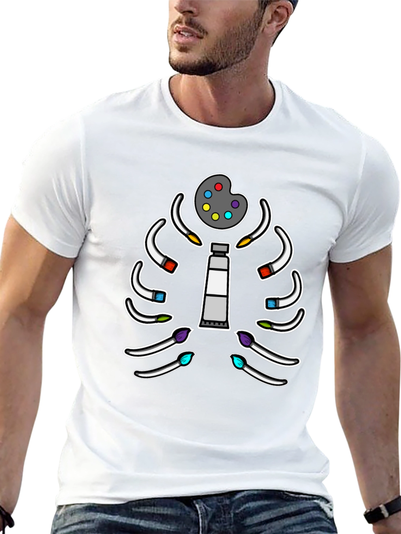 Artists Ribcage T-Shirt - Painter Anatomy Tee