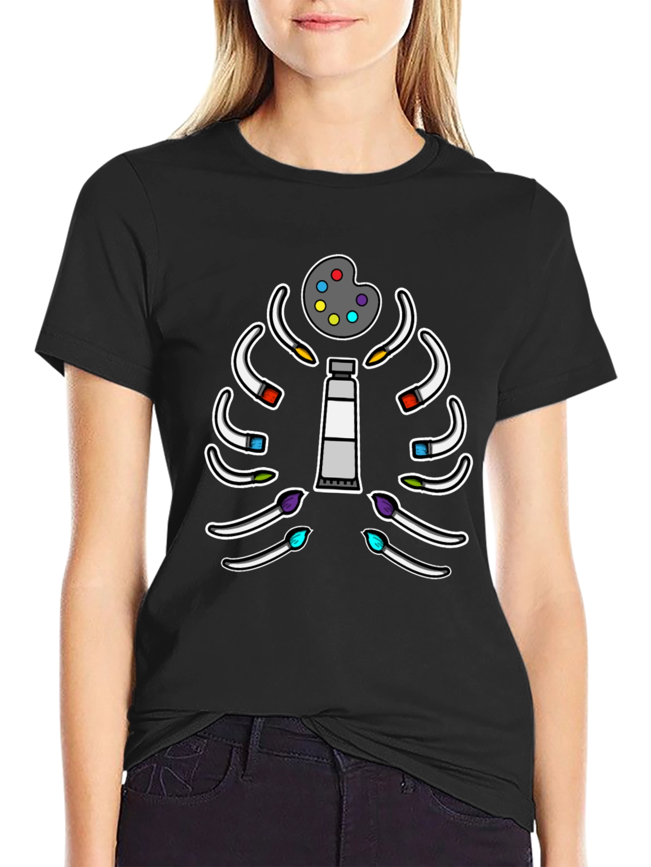 Artists Ribcage T-Shirt - Painter Anatomy Tee