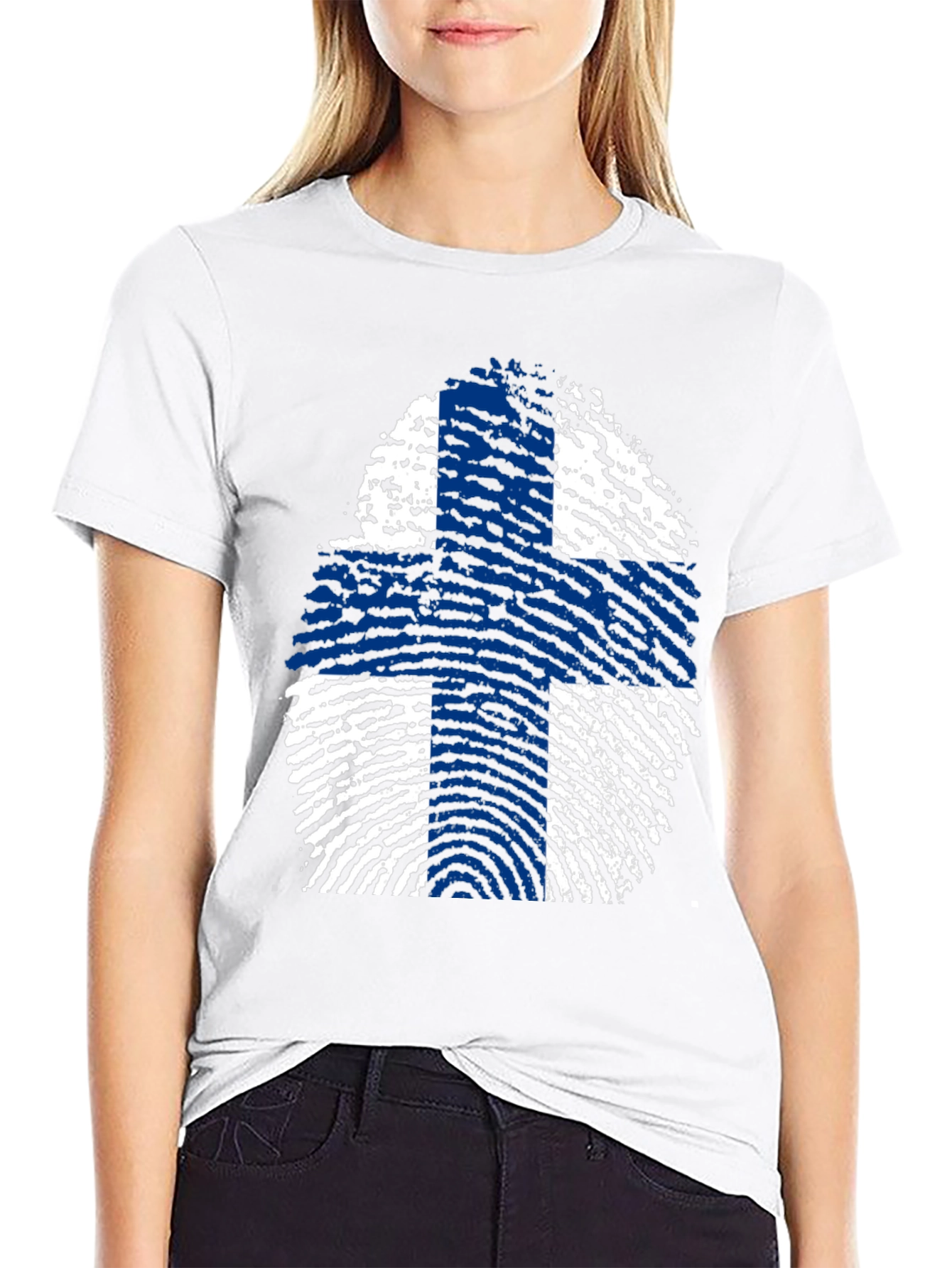 Finland Flag Fingerprint T-Shirt