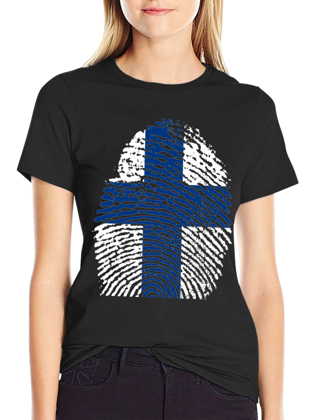 Finland Flag Fingerprint T-Shirt