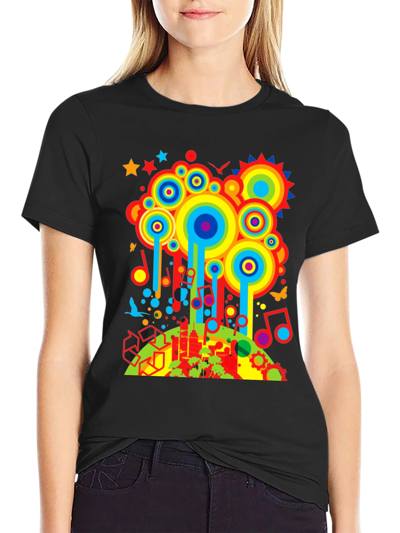 Retro Cityscape Graphic T-Shirt