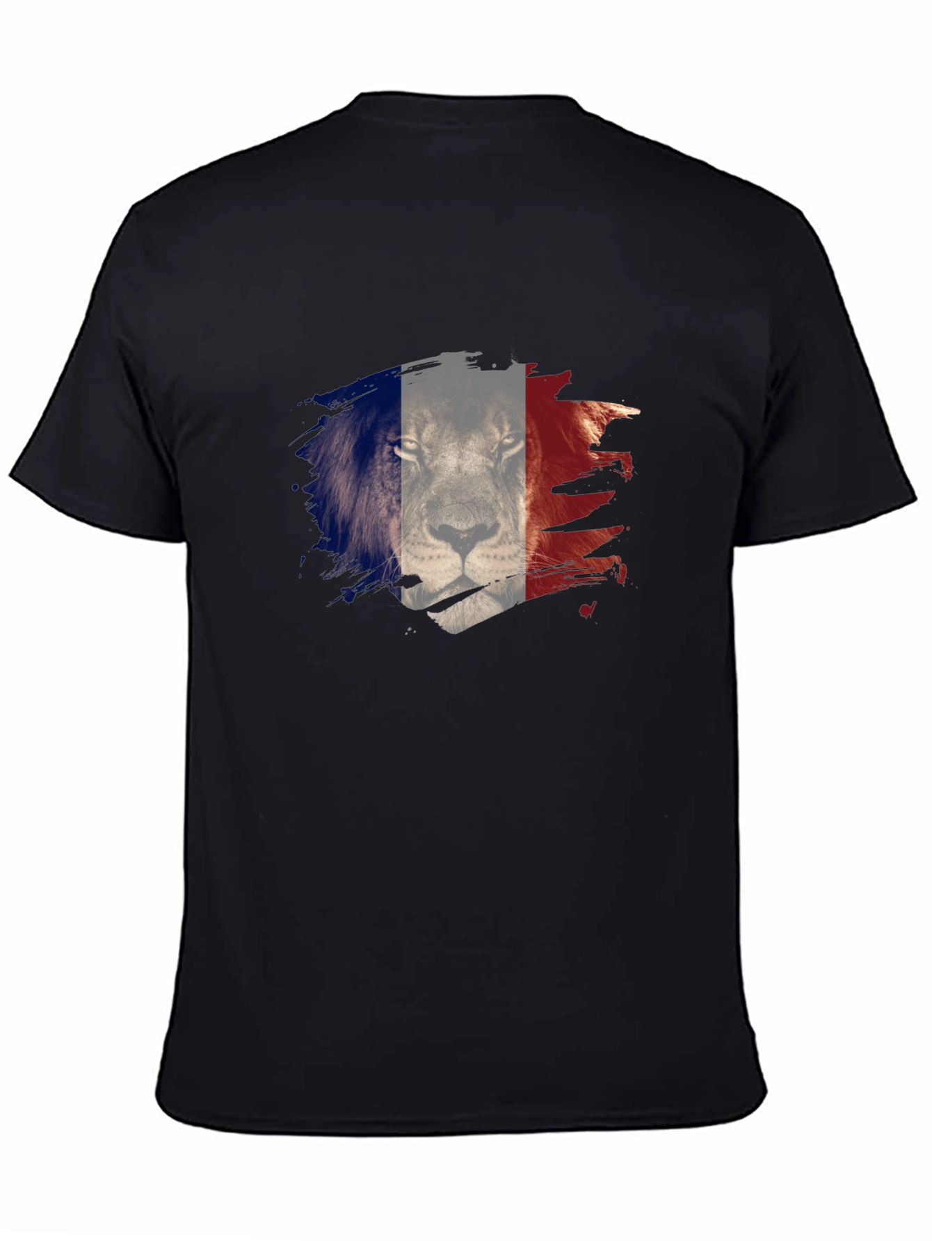 Mens Black Lion France Flag Graphic Tee