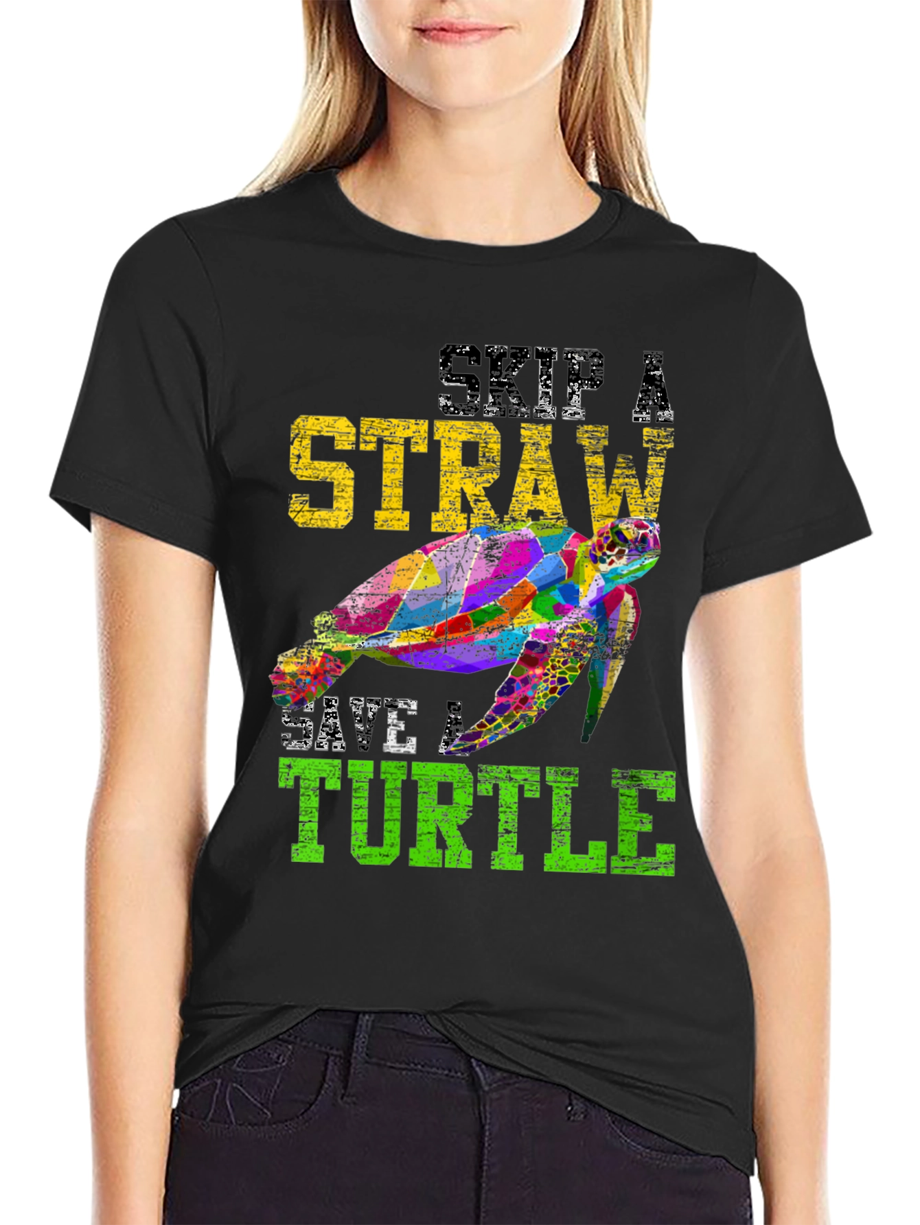 Skip A Straw Save A Turtle Graphic Tee