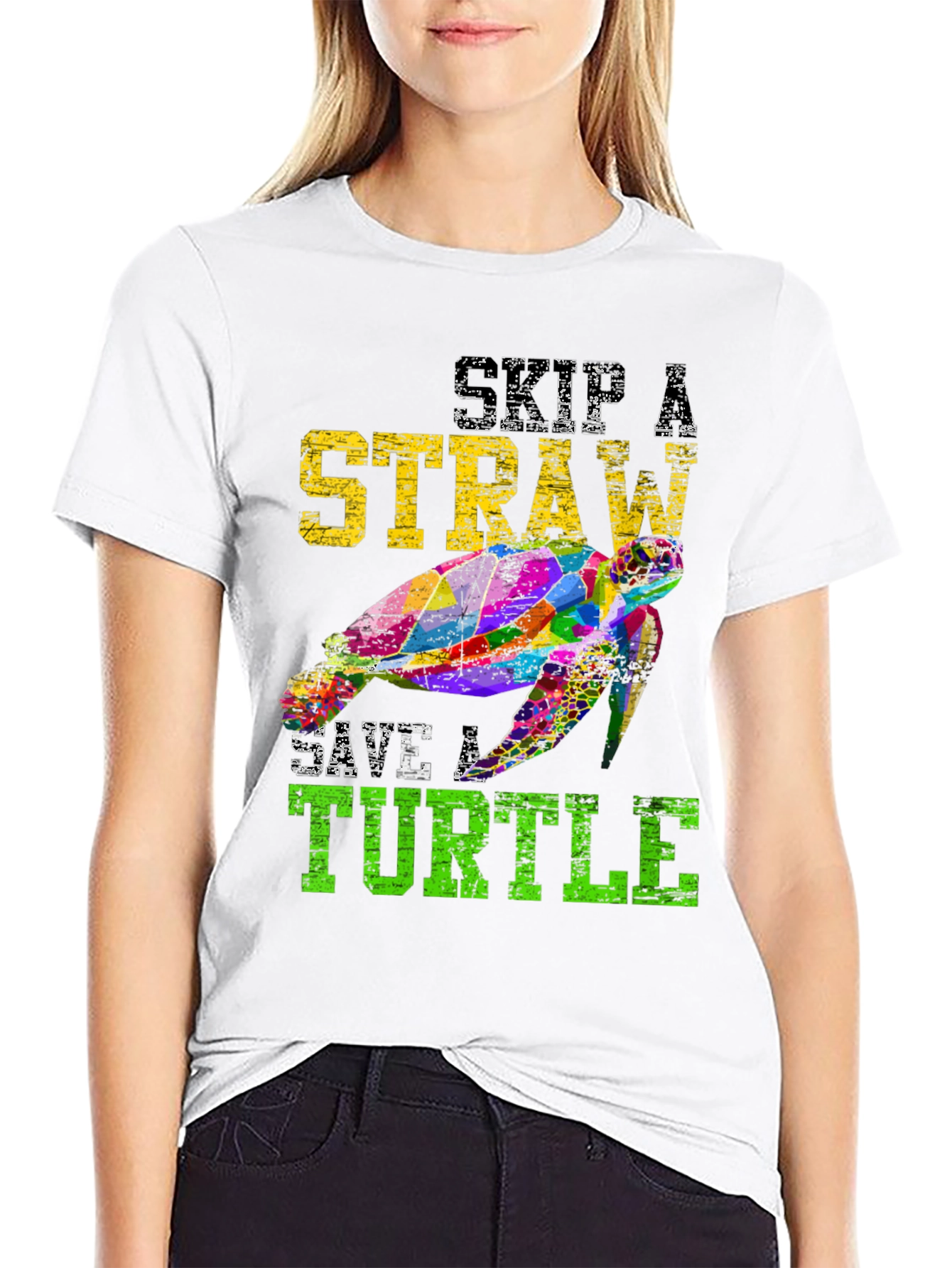 Skip A Straw Save A Turtle Graphic Tee