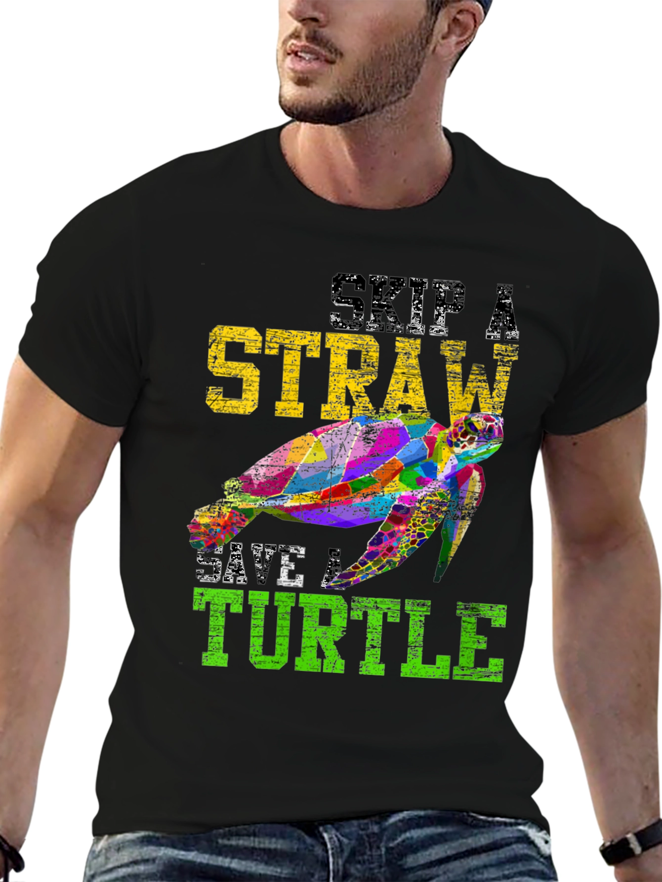 Skip A Straw Save A Turtle Graphic Tee