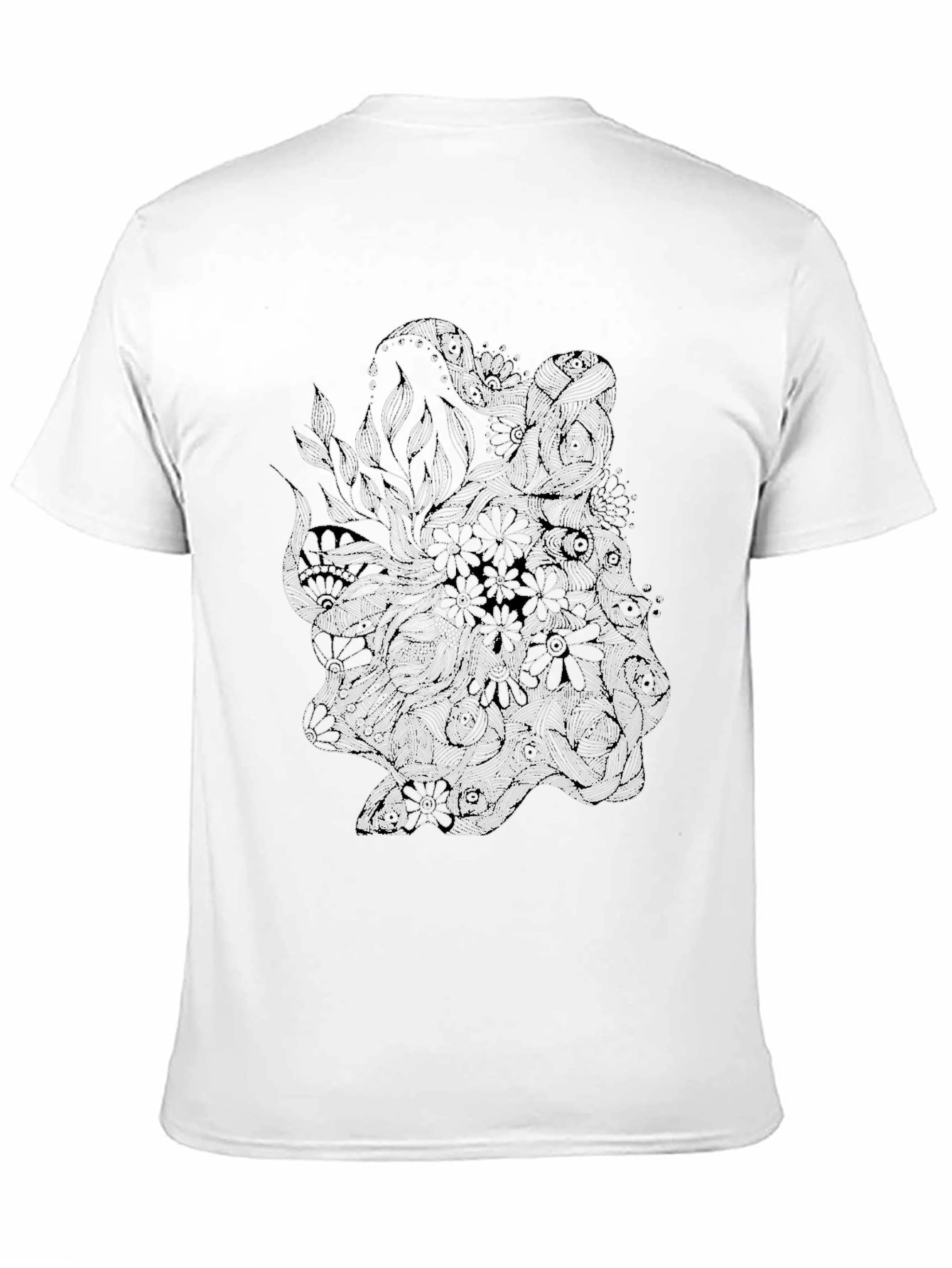 Abstract Floral Graphic Black T-Shirt