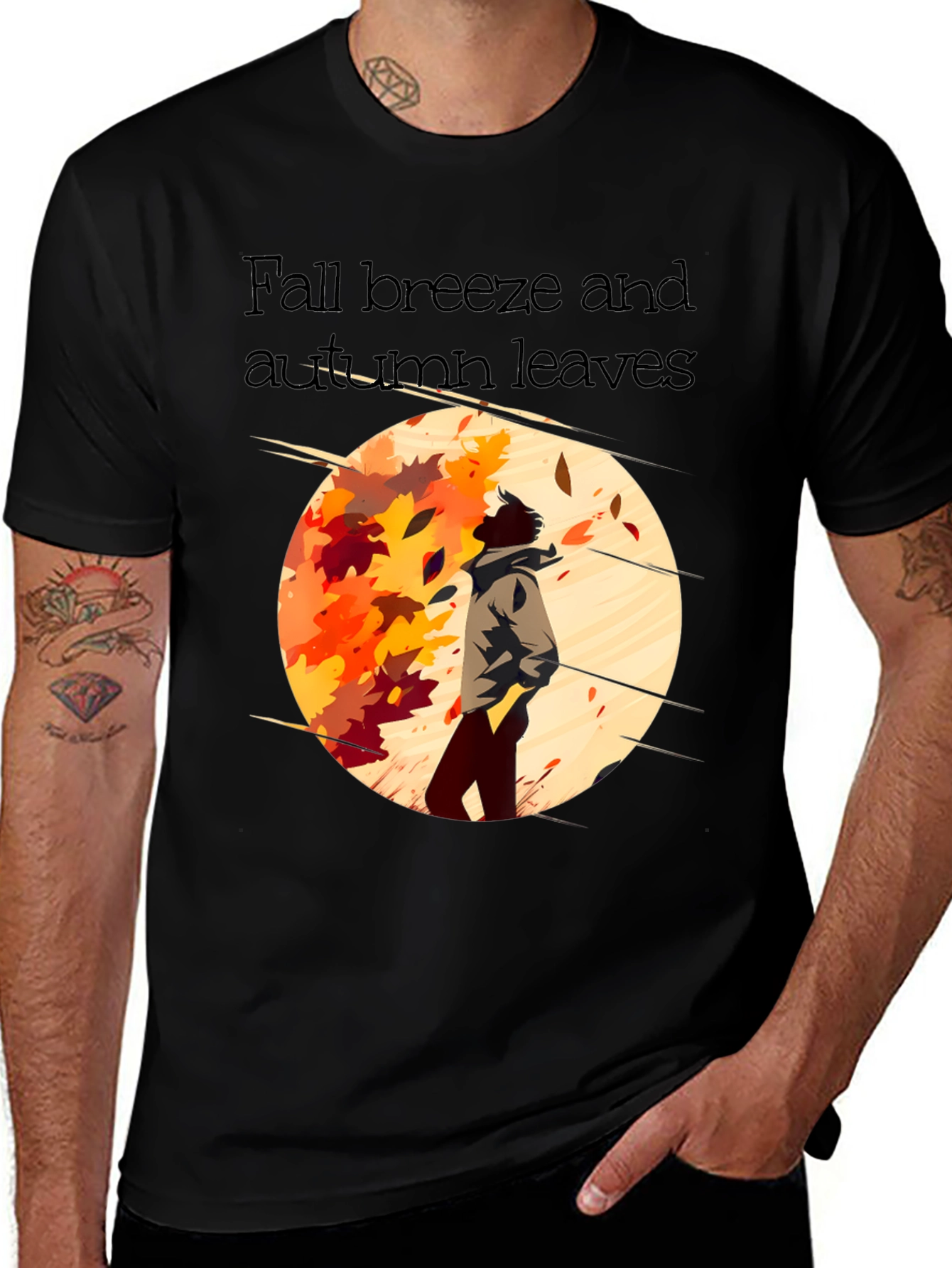 Fall Breeze Autumn Leaves Graphic Tee