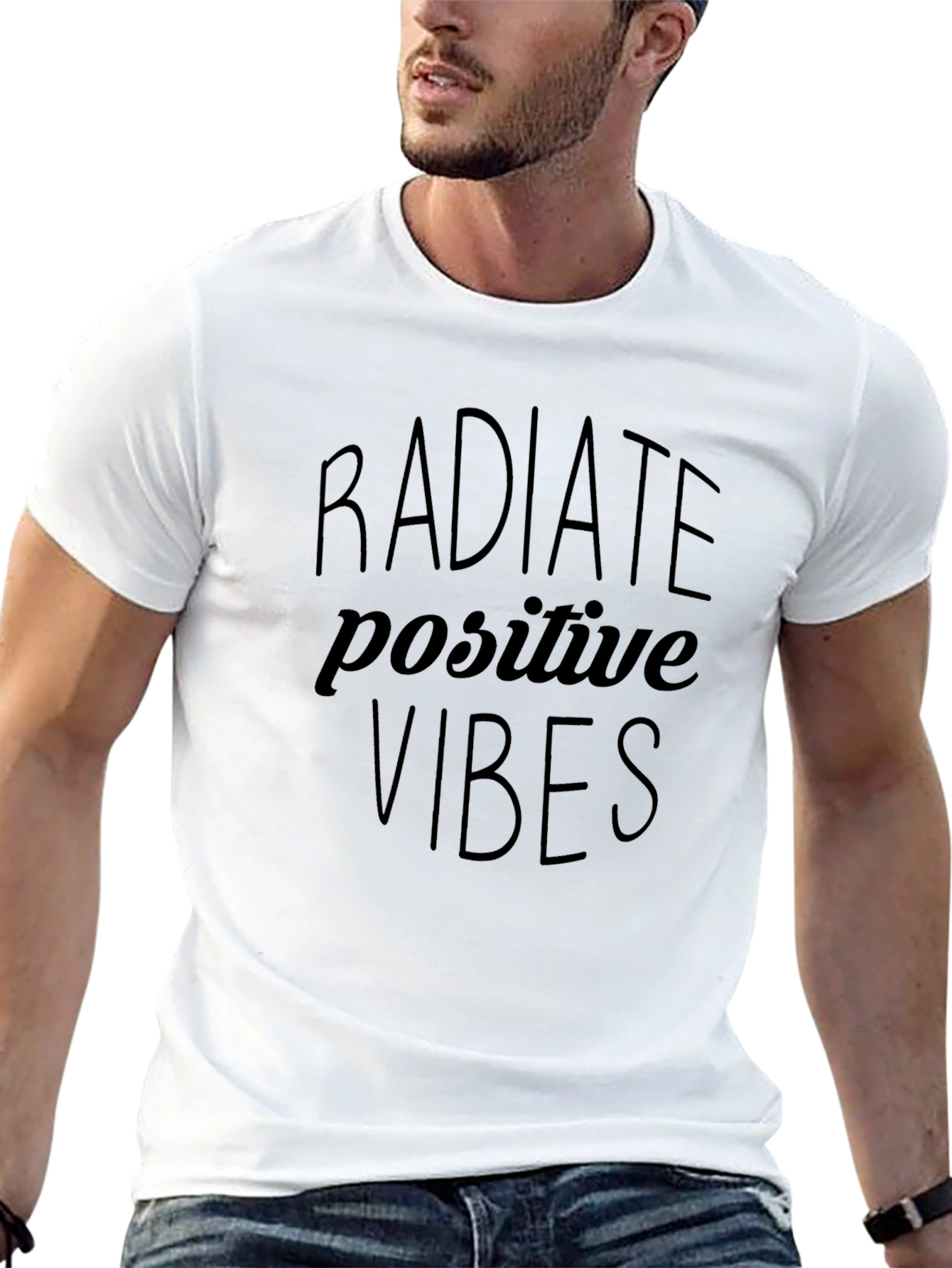 Radiate Positive Vibes Black Graphic Tee