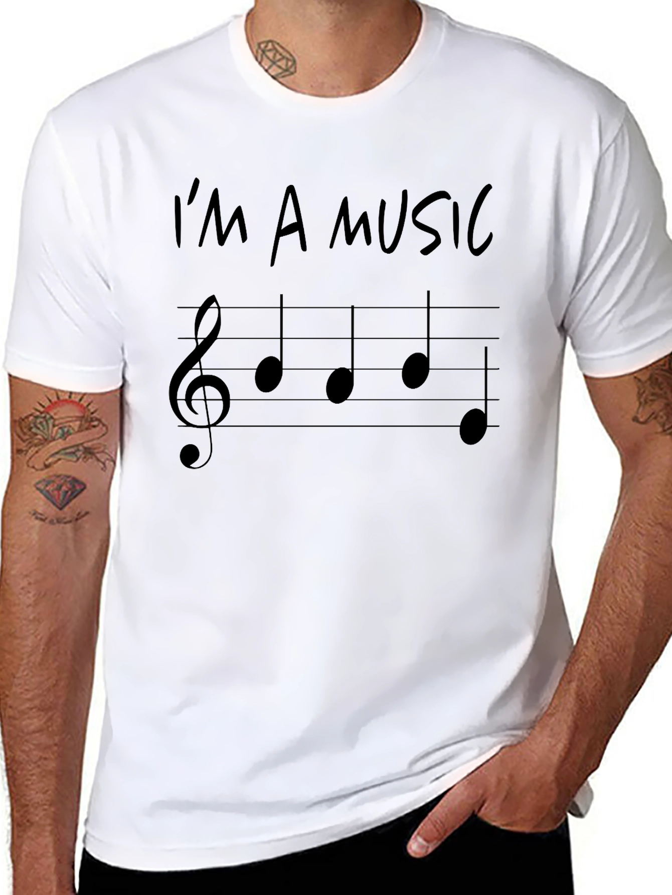 Im A Music Note Treble Clef Black T-Shirt