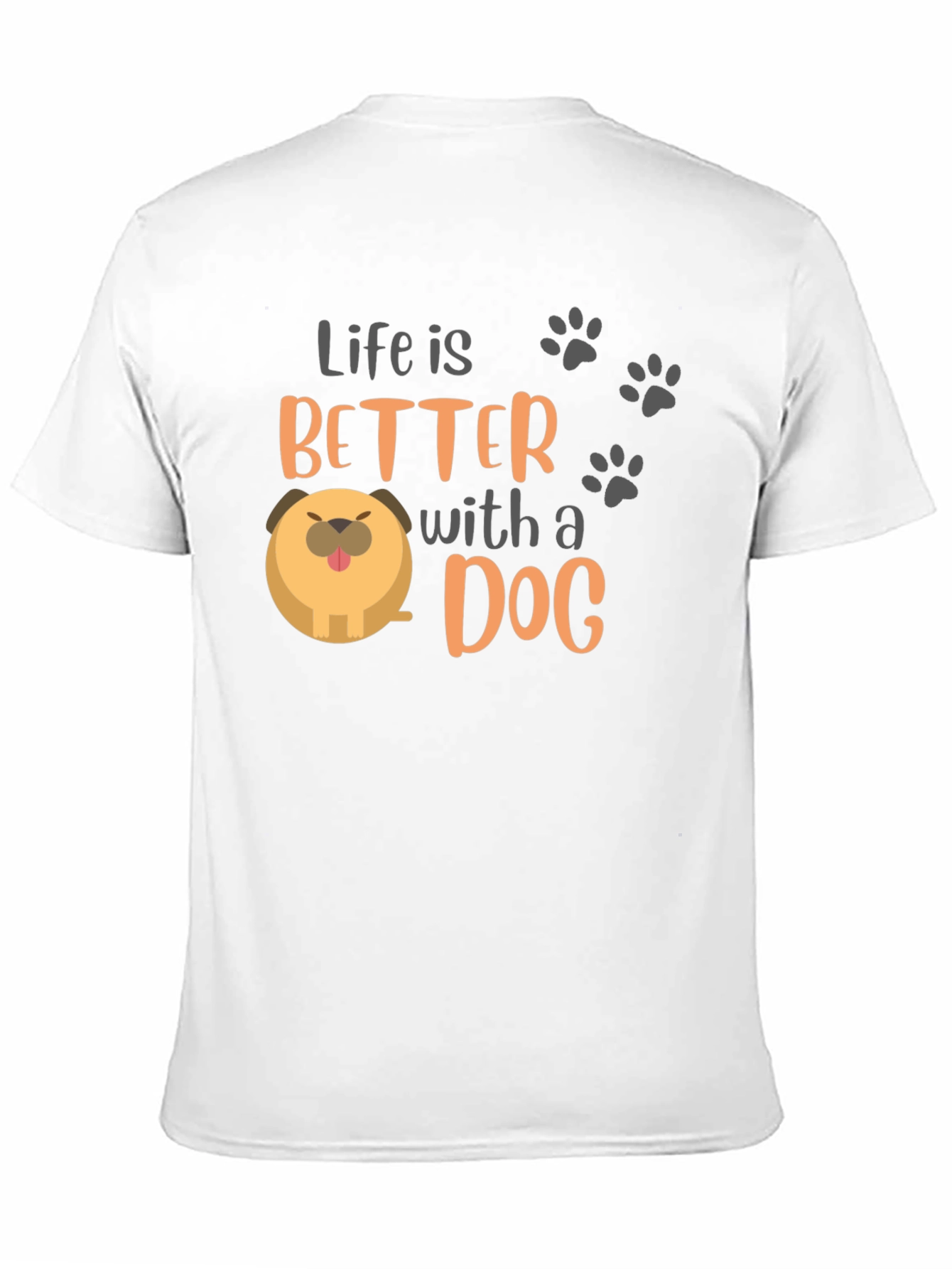 Life is Better with a Dog Black Graphic T-Shirt