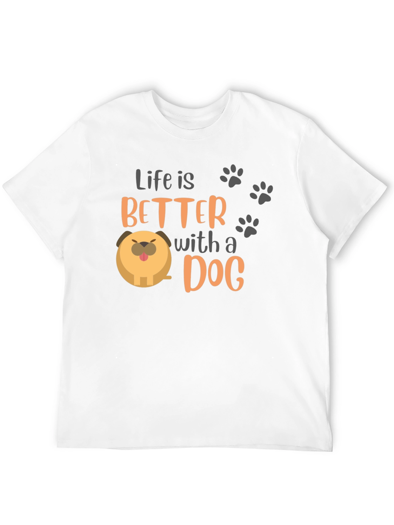 Life is Better with a Dog Black Graphic T-Shirt