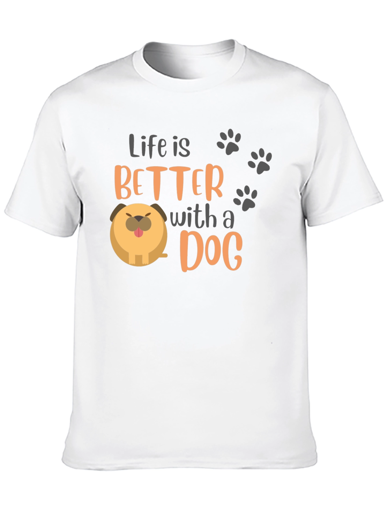 Life is Better with a Dog Black Graphic T-Shirt