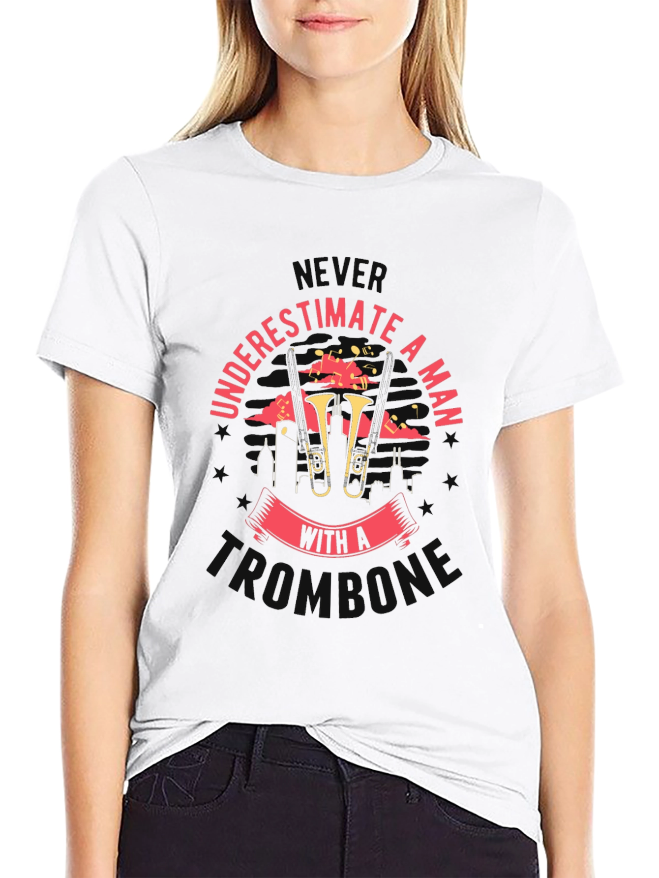 Never Underestimate A Man With A Trombone Tee
