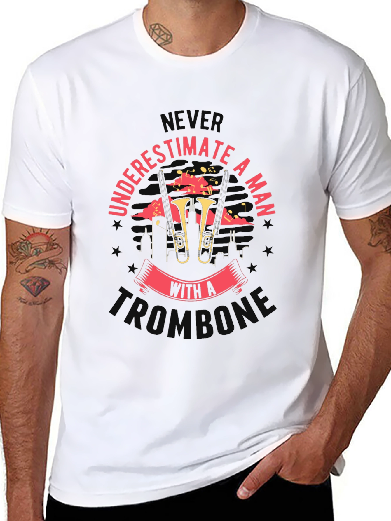 Never Underestimate A Man With A Trombone Tee