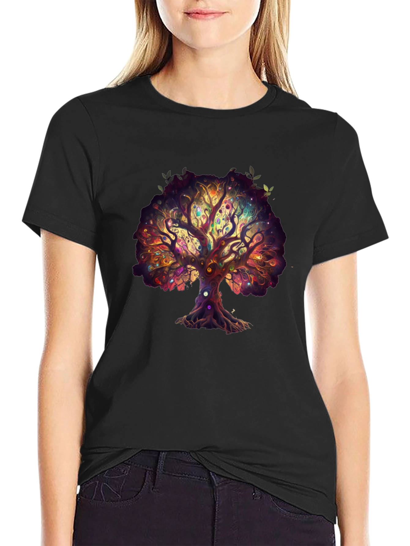 Mystical Tree Chakra T-Shirt - Artistic Design