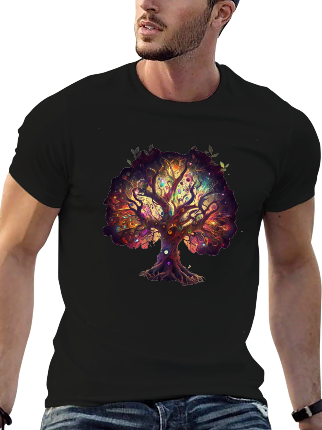 Mystical Tree Chakra T-Shirt - Artistic Design