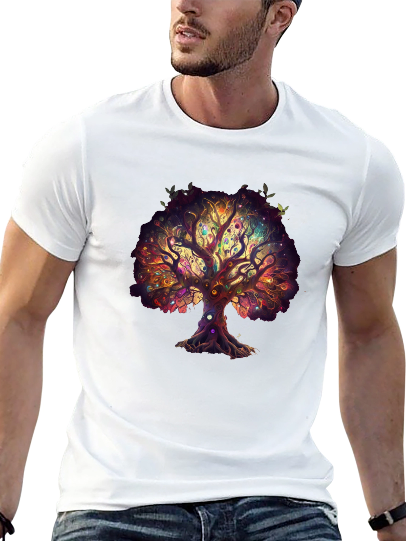 Mystical Tree Chakra T-Shirt - Artistic Design