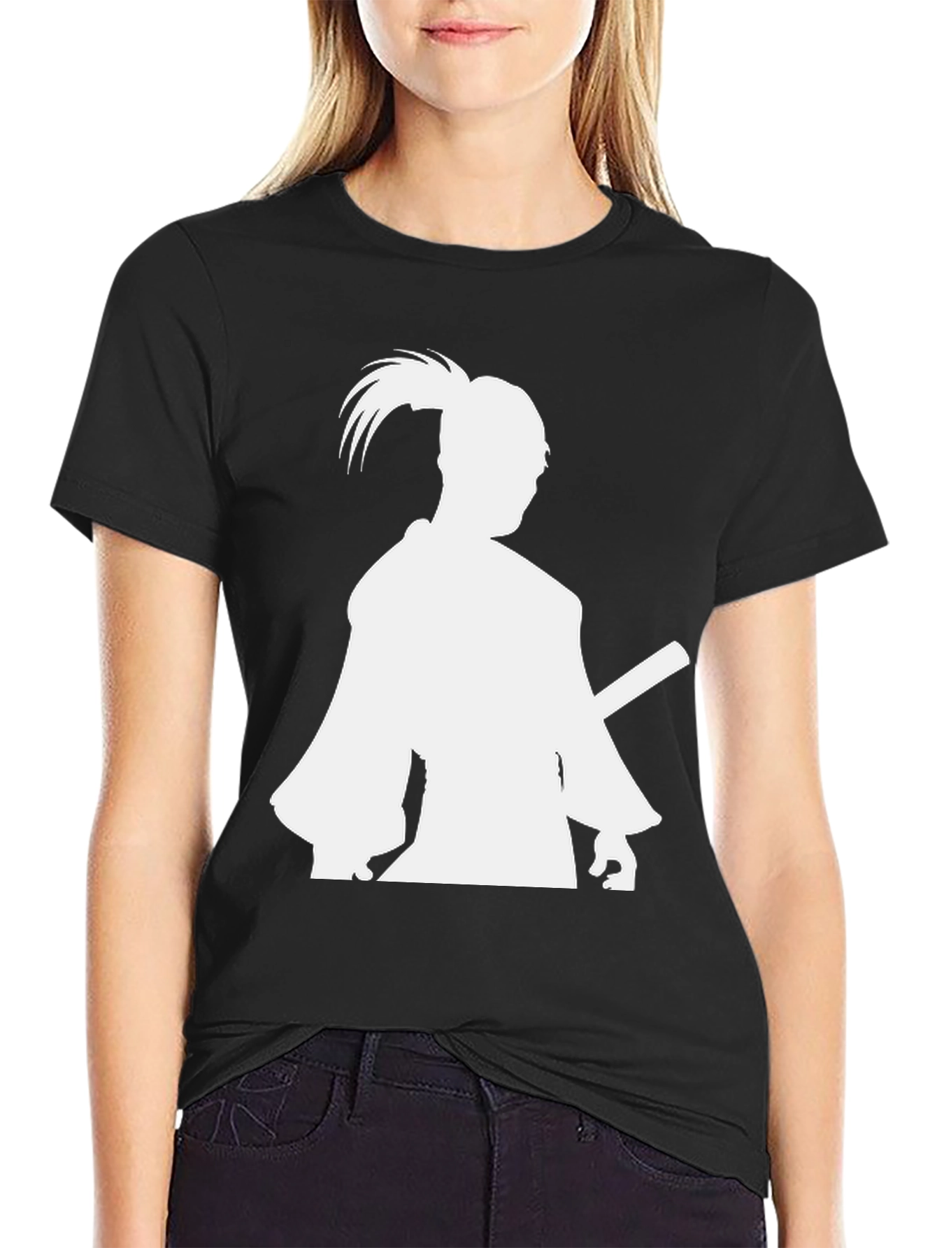 Samurai Silhouette T-Shirt - Black